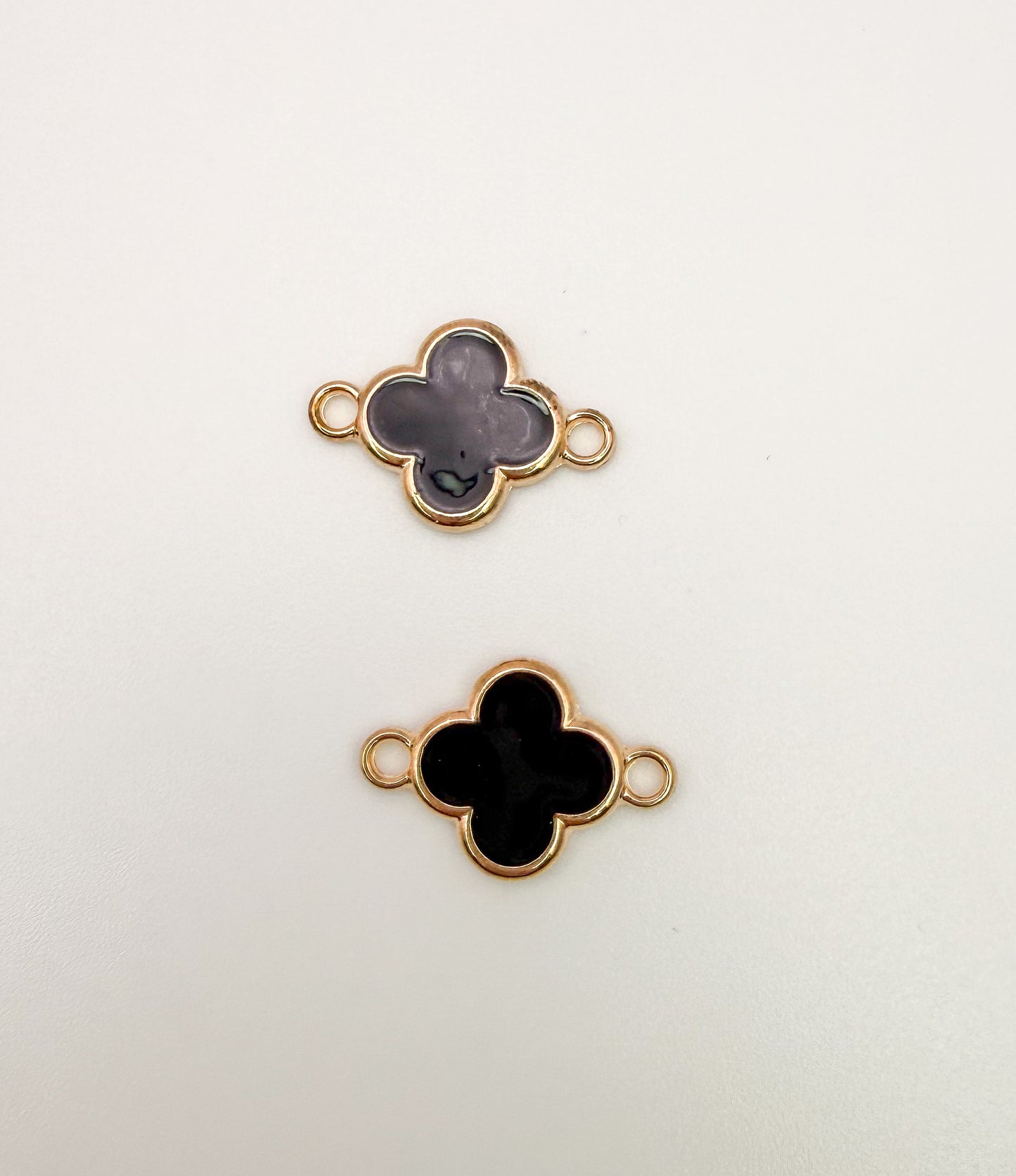 LV Clover Charm Connector (Black or White Enamel)