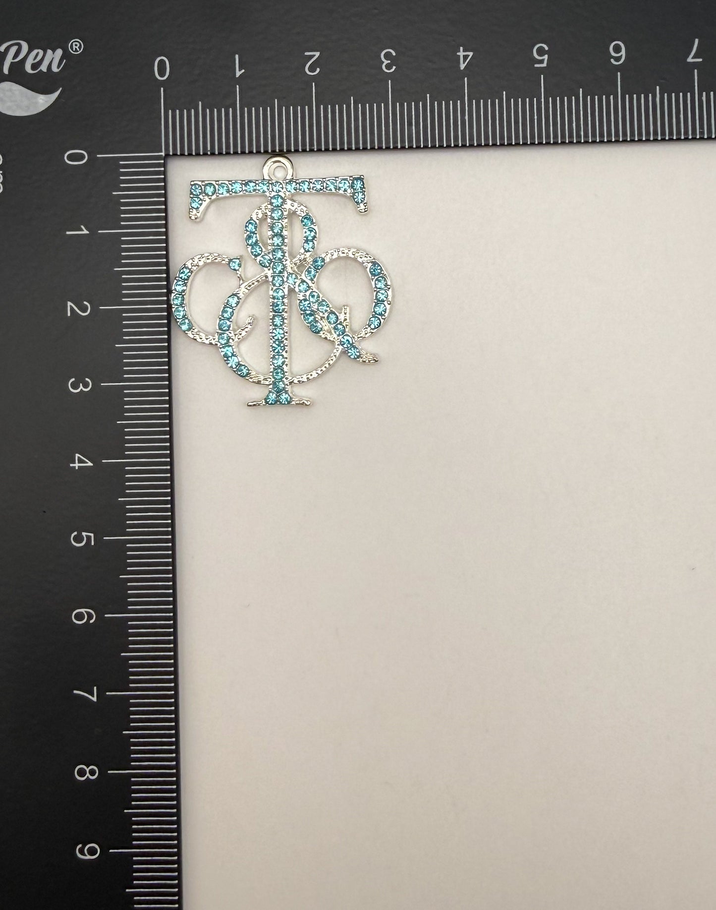 Silver Tiffany & Co. Blue Rhinestone covered DIY Pendant Charms