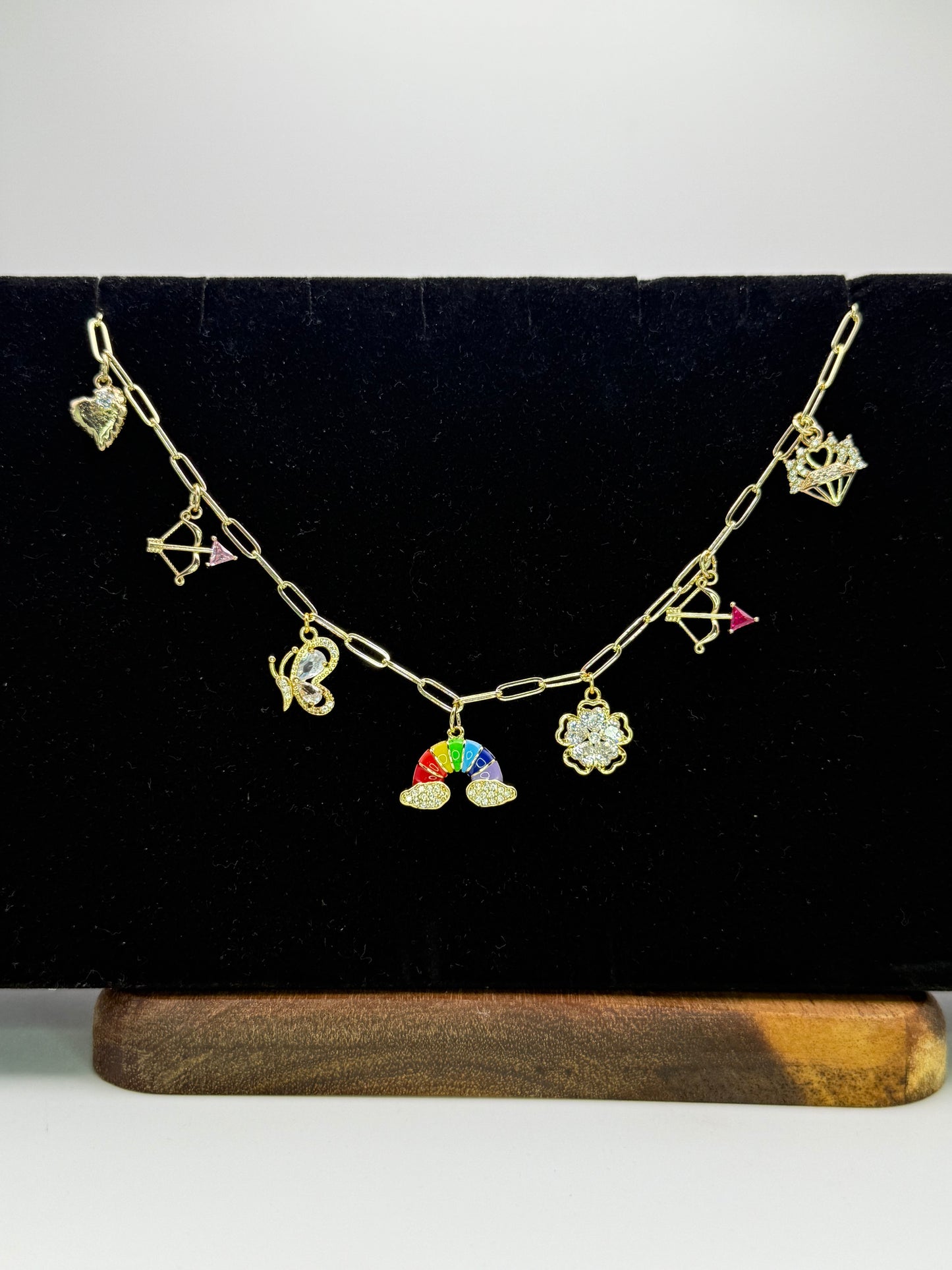 Over the Rainbow Gold Charm Necklace