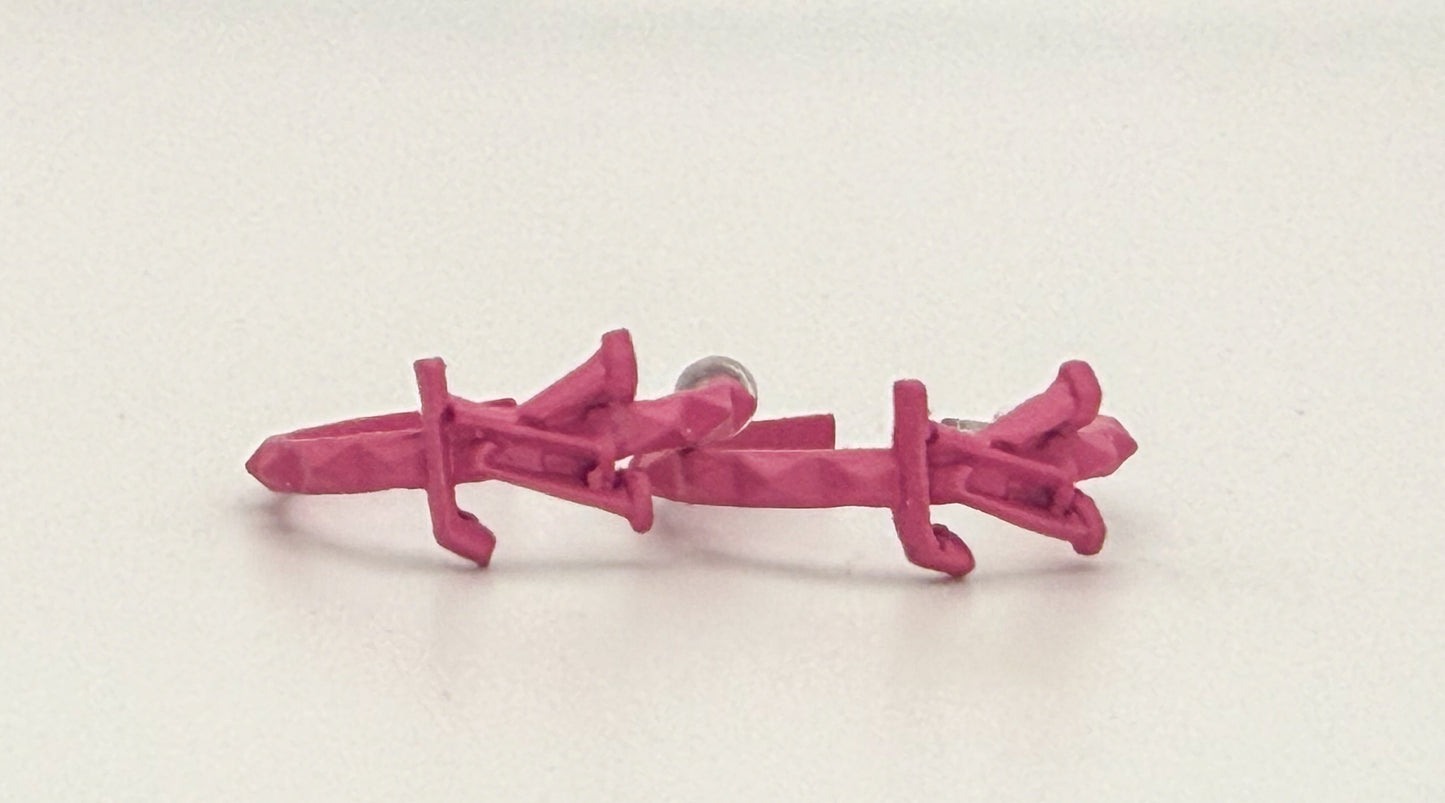 Bright Colored LV Designer Medium Hoop Earrings-Stud Closure