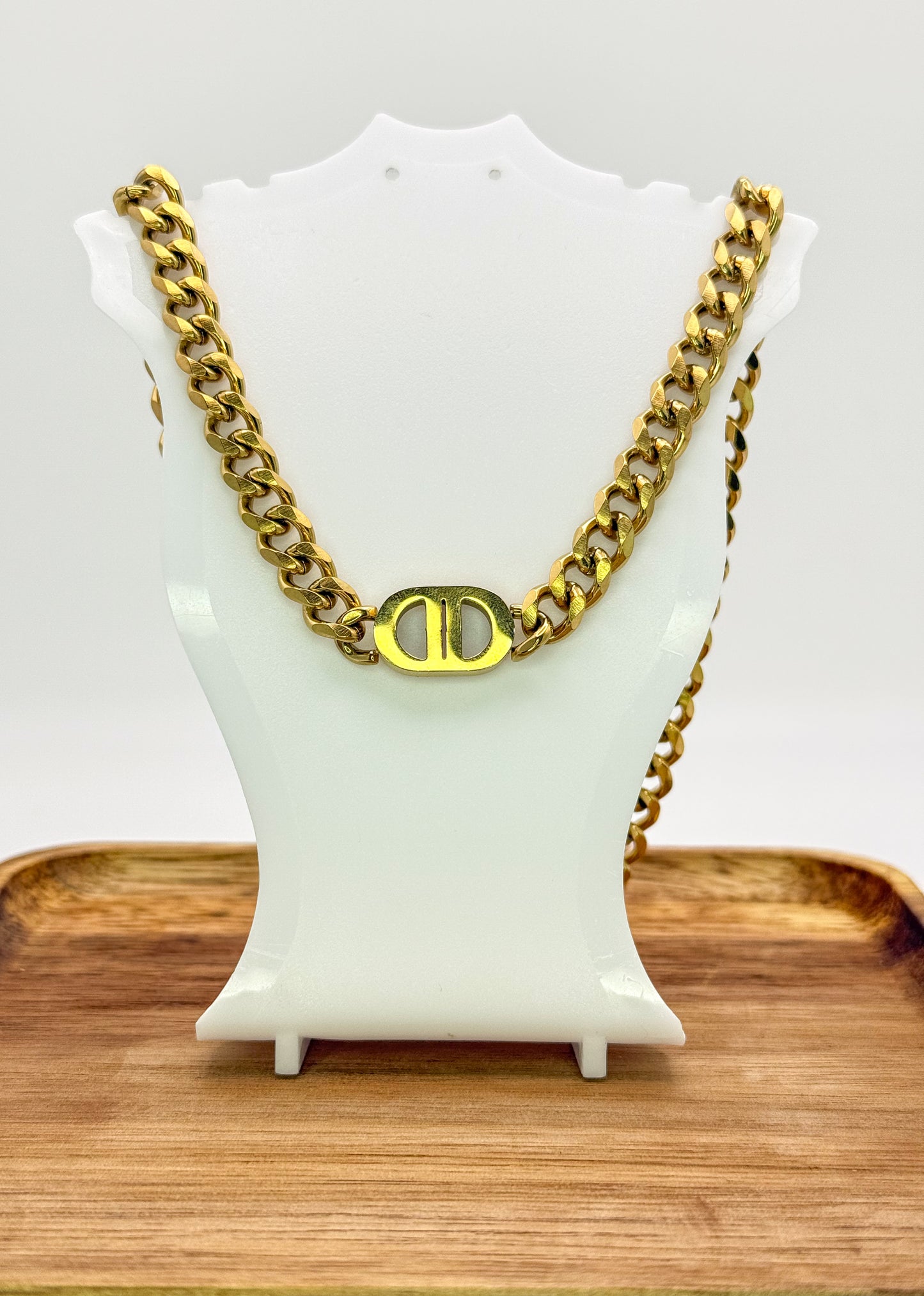 C Dior Designer Stainless Steel Cuban style Adjustable Necklaces