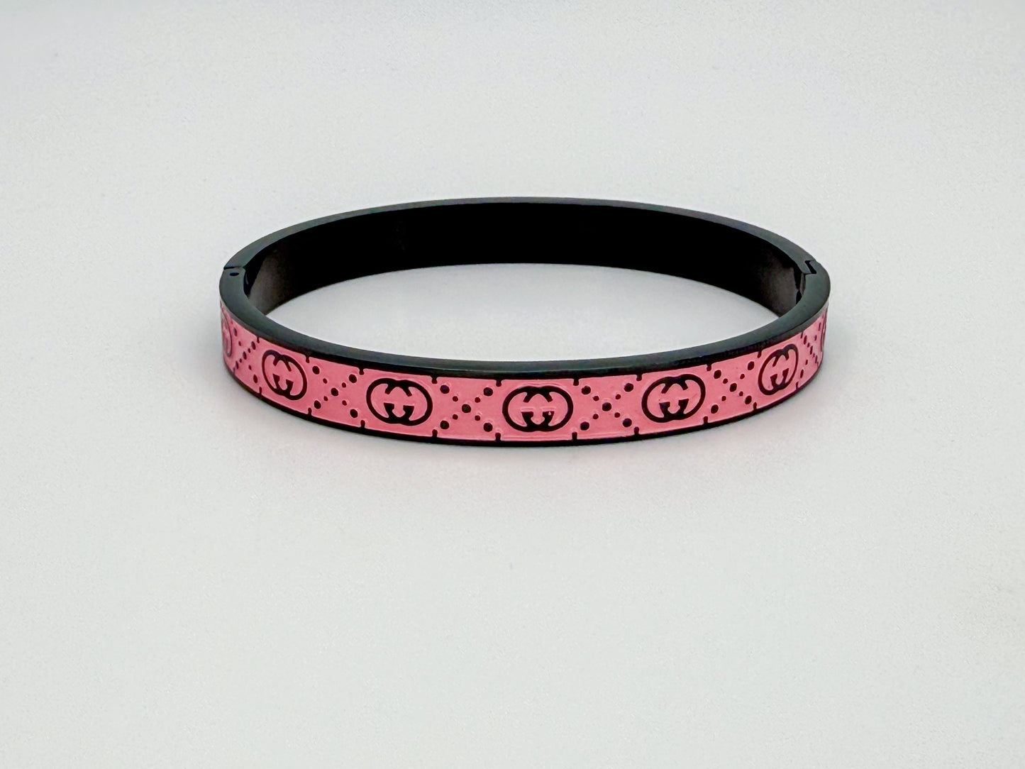 High Quality Gucci Designer Black Stainless Steel Bangle Bracelet