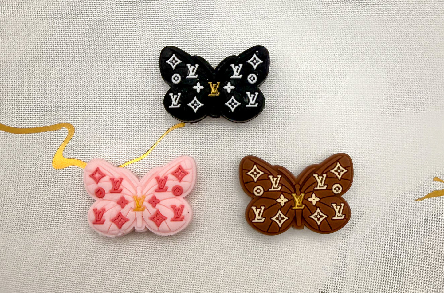 LV Designer Silicone Butterfly DIY Pen Focal Beads