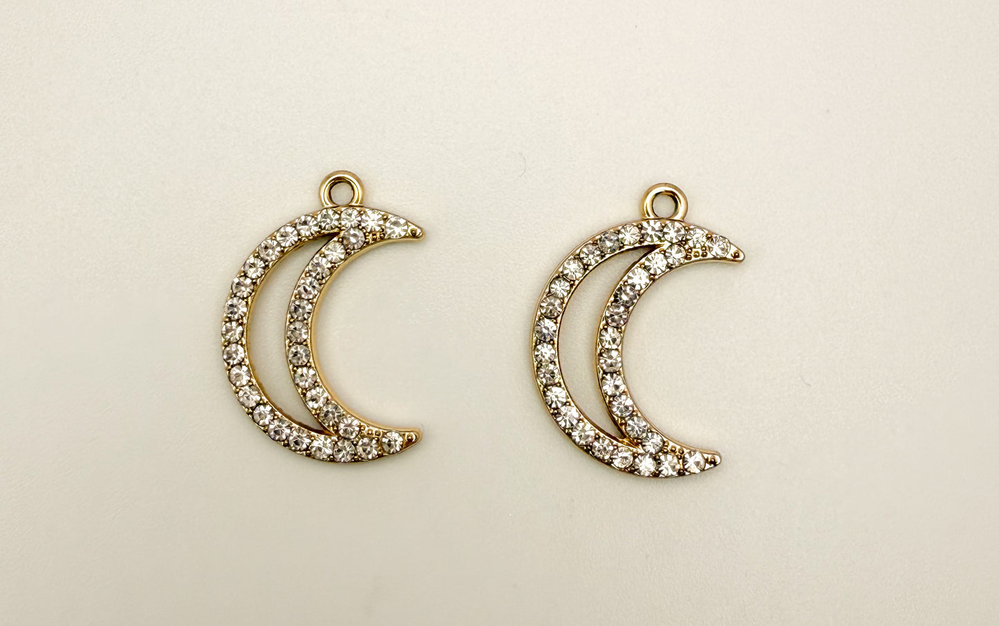 Hollow Crescent Moon Bling Charm