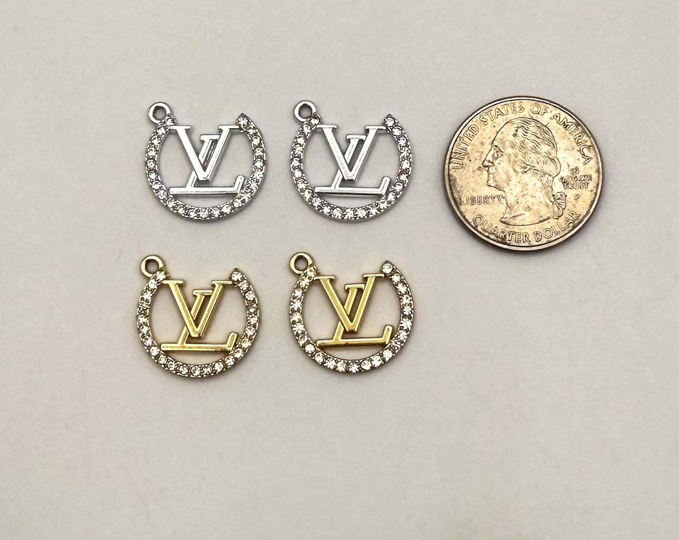 LV Designer Open Circle Gold and Silver DIY Charms