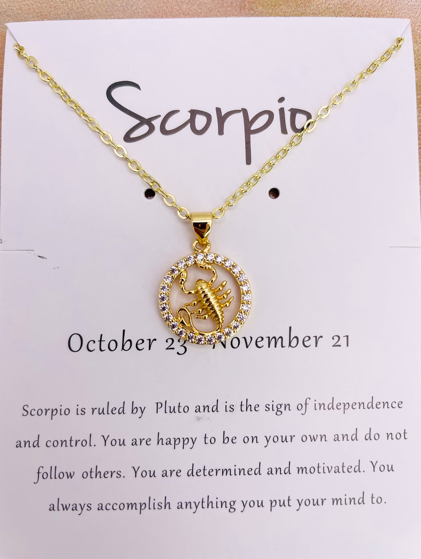 Zodiac Sign Bling Necklaces- S925 Sterling Silver or 14k Gold Overlay