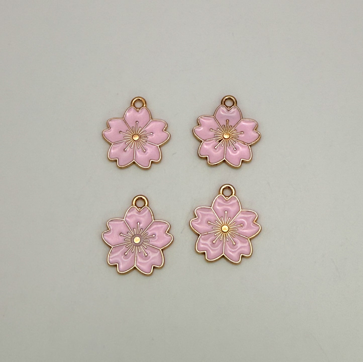 Gold Sakura Flower DIY Metal Charms