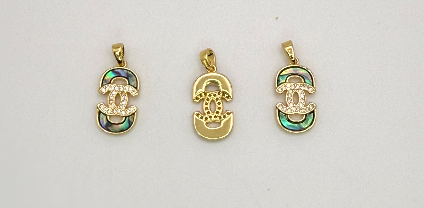 High Quality Mixed Designer Abalone Shell Gold Pendants