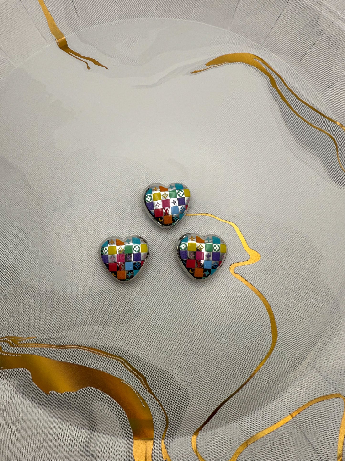 Designer Heart Shaped Acrylic DIY Beads