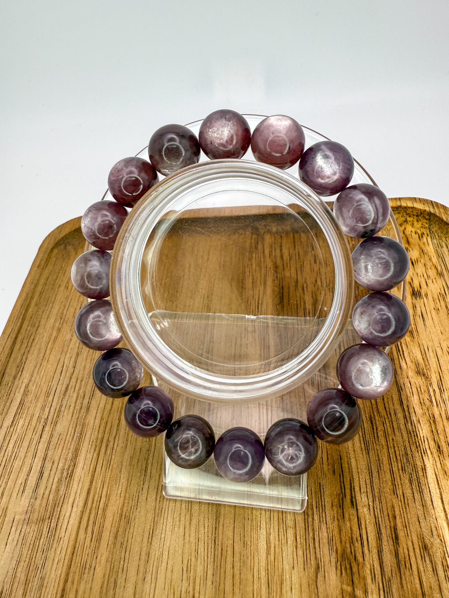 Purple Lepidolite Mica Crystal Beaded Bracelet