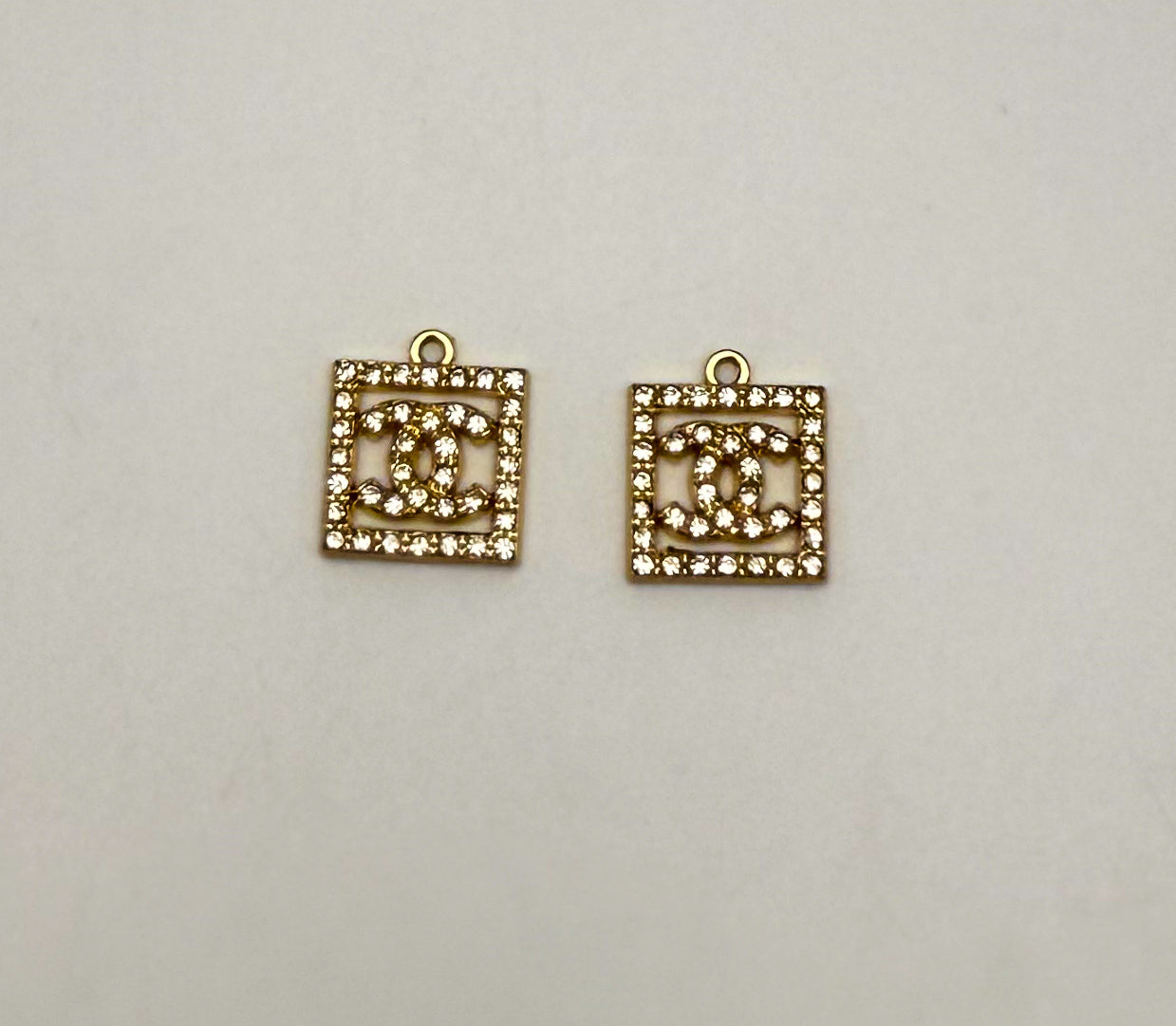 CC Designer Gold and Silver Square DIY Charms
