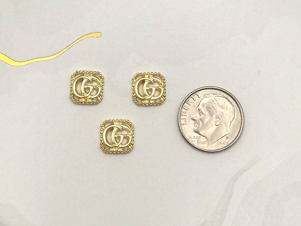 Gold Designer Mini Metal DIY Nail Charm