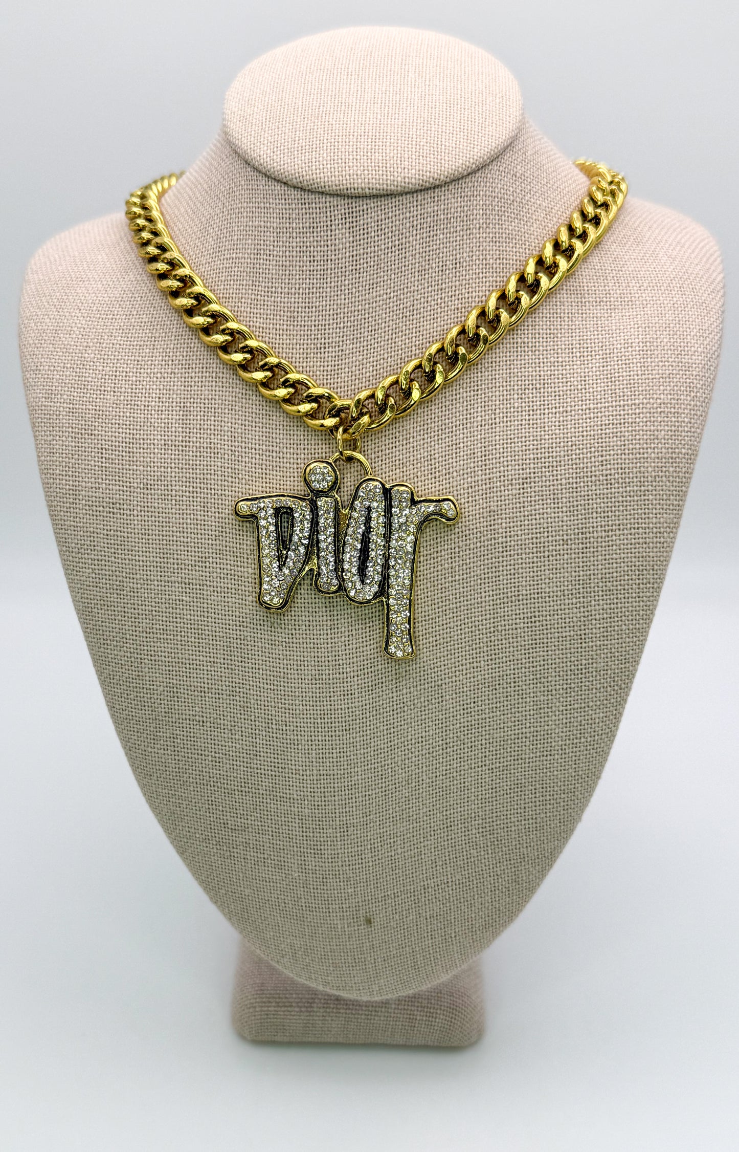Gold DIOR Designer Pendant Cuban Necklaces