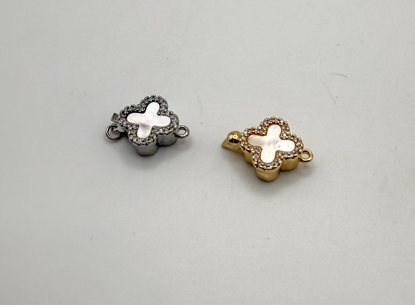 Mother of Pearl Clover Closure Clasp For Jewelry Making