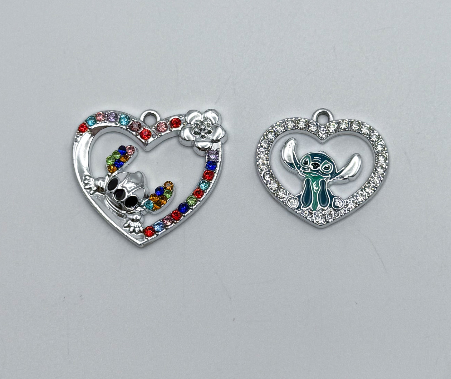 Silver Stitchy Heart DIY Pendants
