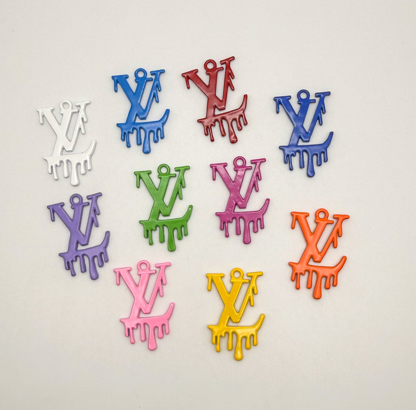Dripping LV Designer Colorful Enamel Metal DIY Charms