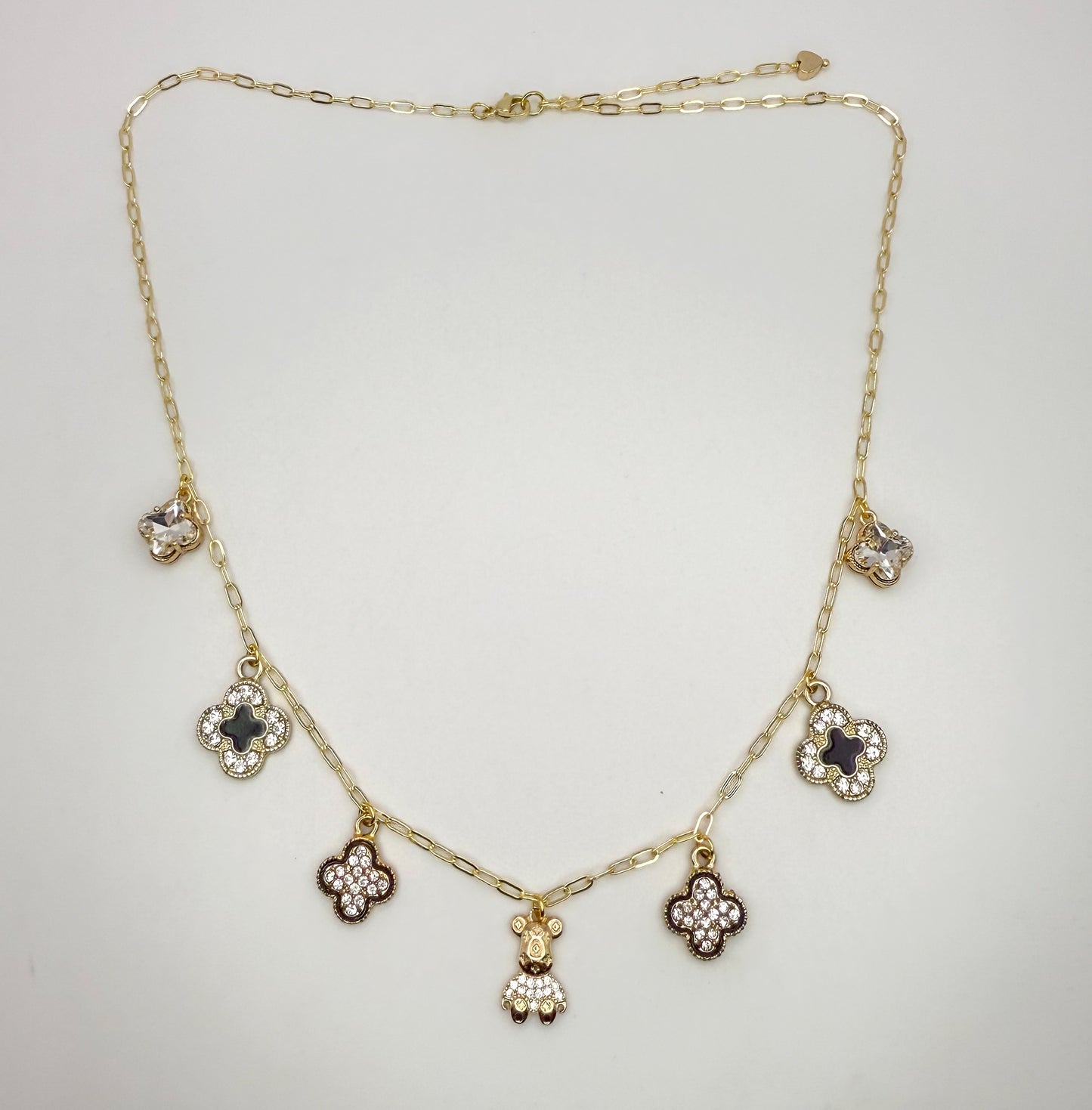 LV Inspired Gold Charm Necklaces