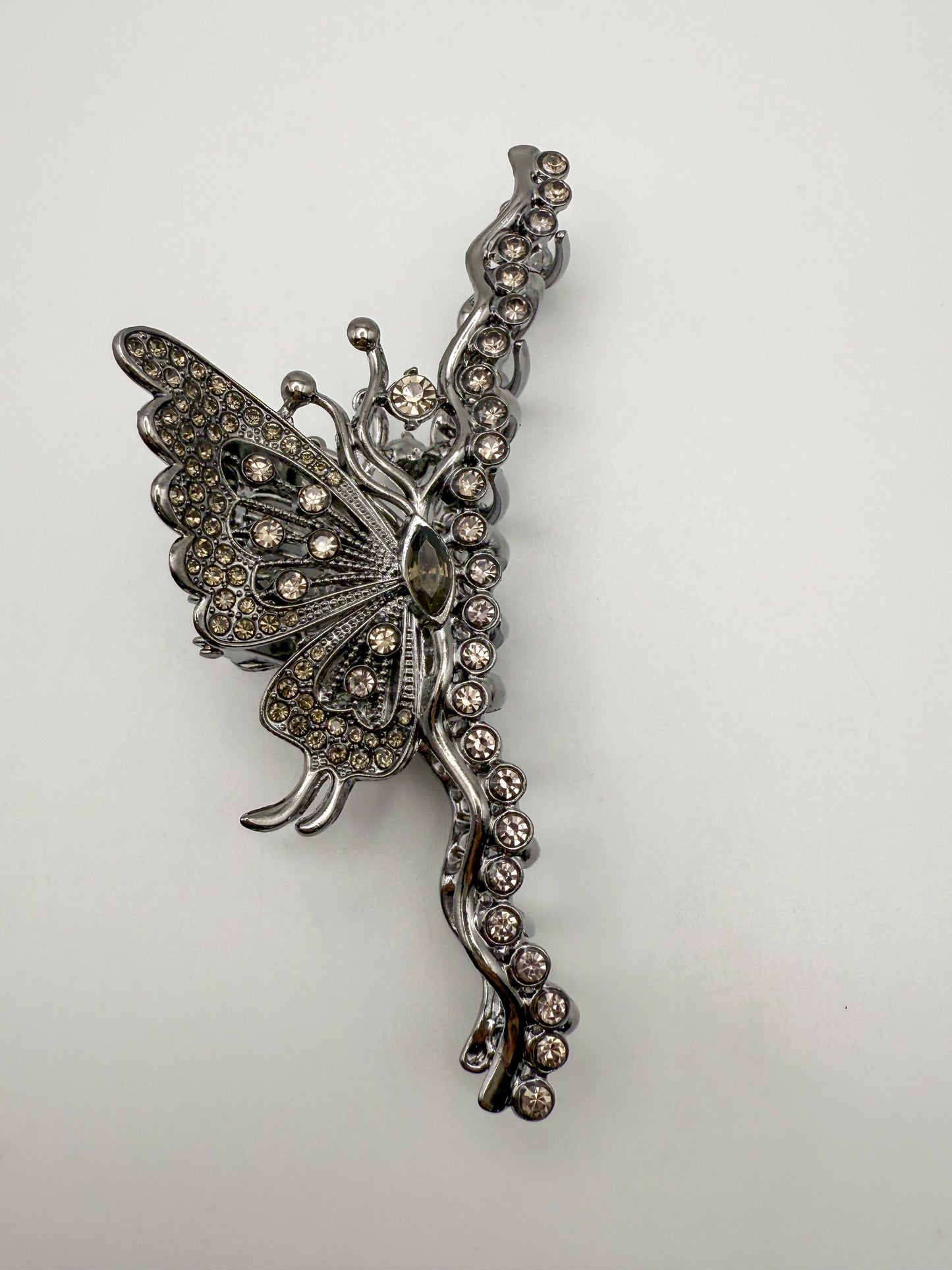 Large Black Butterfly Metal Claw Hair Clip