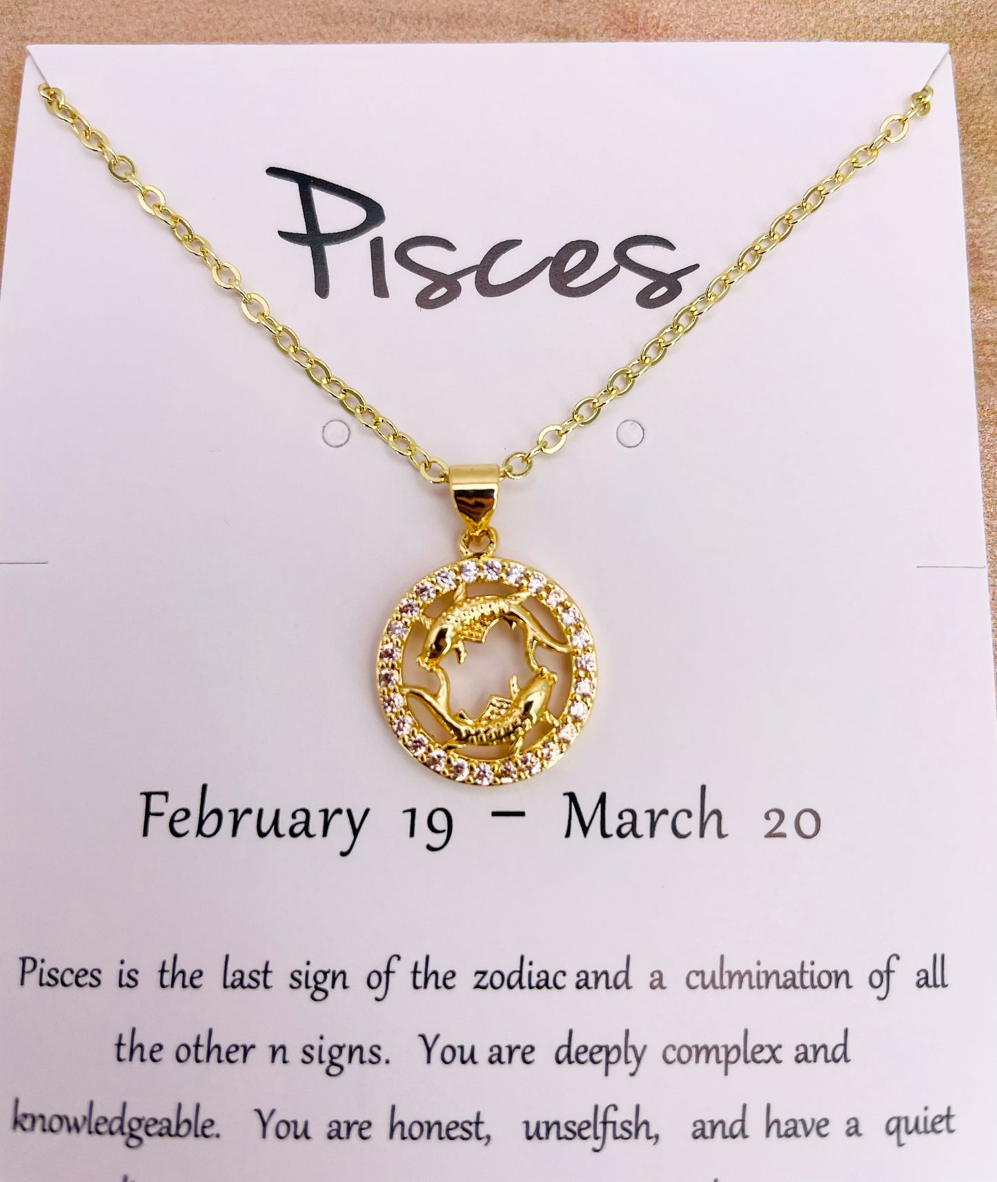 Zodiac Sign Bling Necklaces- S925 Sterling Silver or 14k Gold Overlay