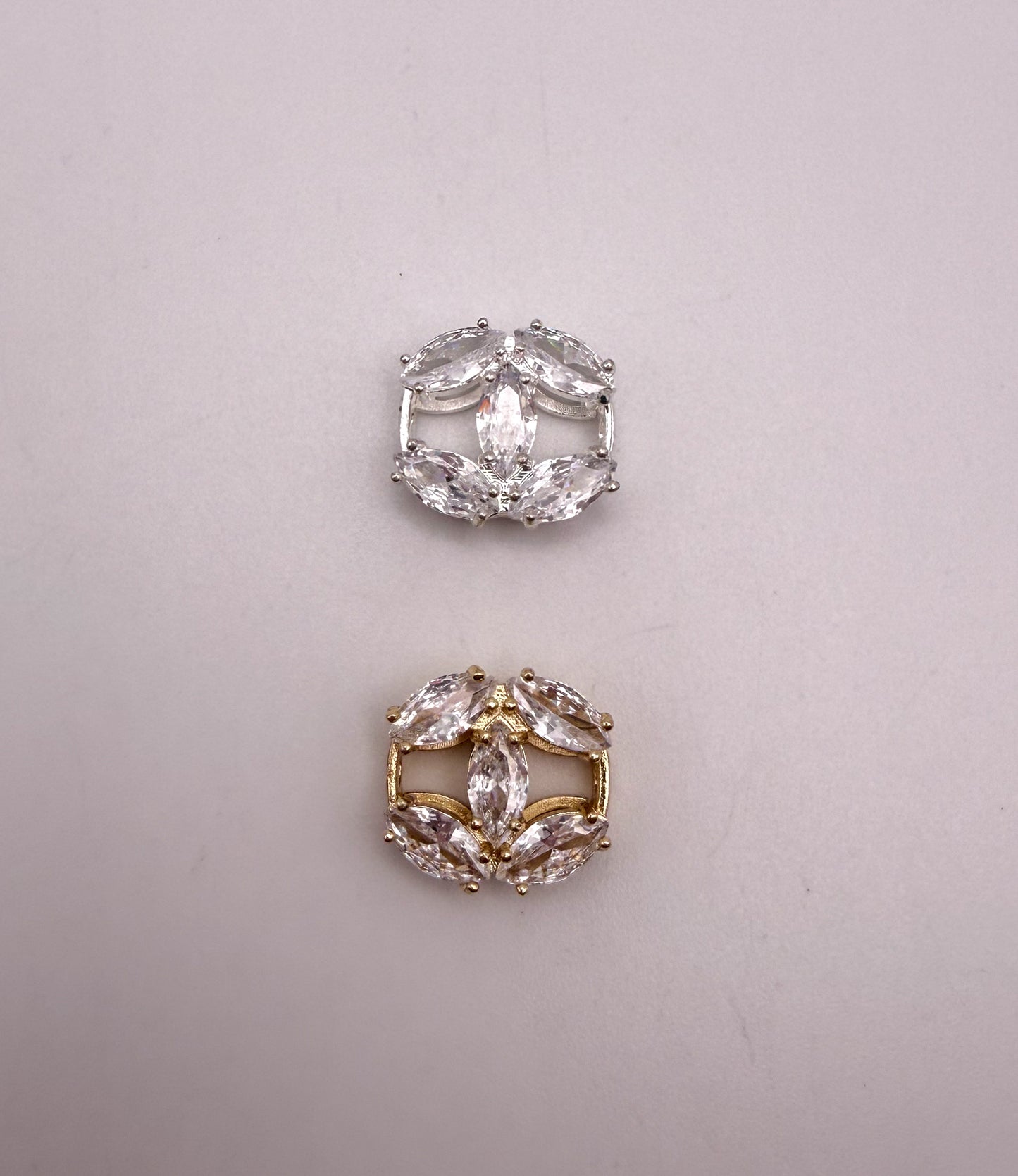 Big CC Rhinestone Gold or Silver Spacer Metal Charm Bead for DIY Jewelry Making