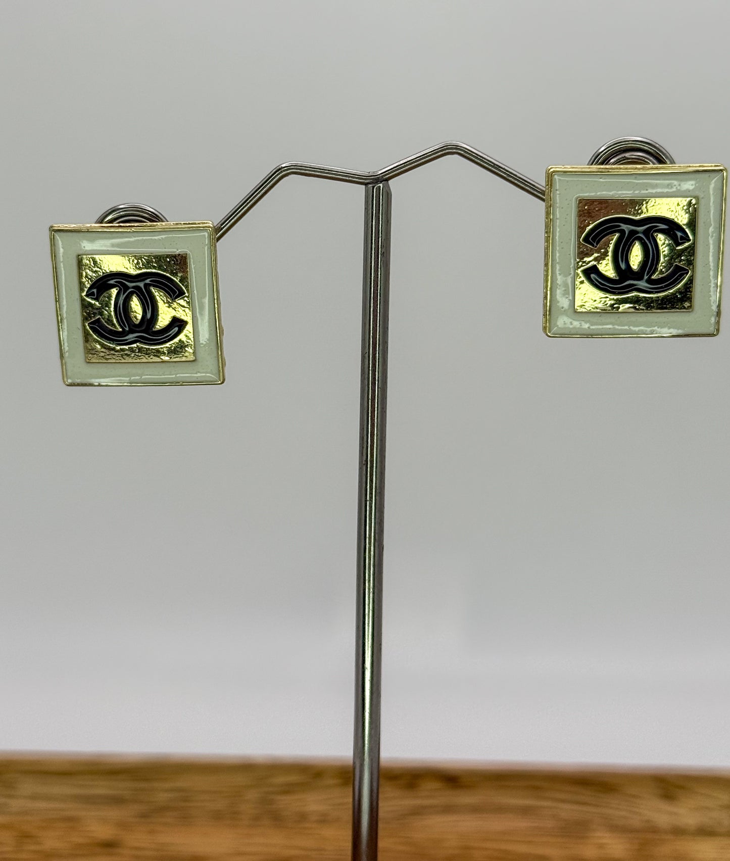 CC Shaped Stud Earrings