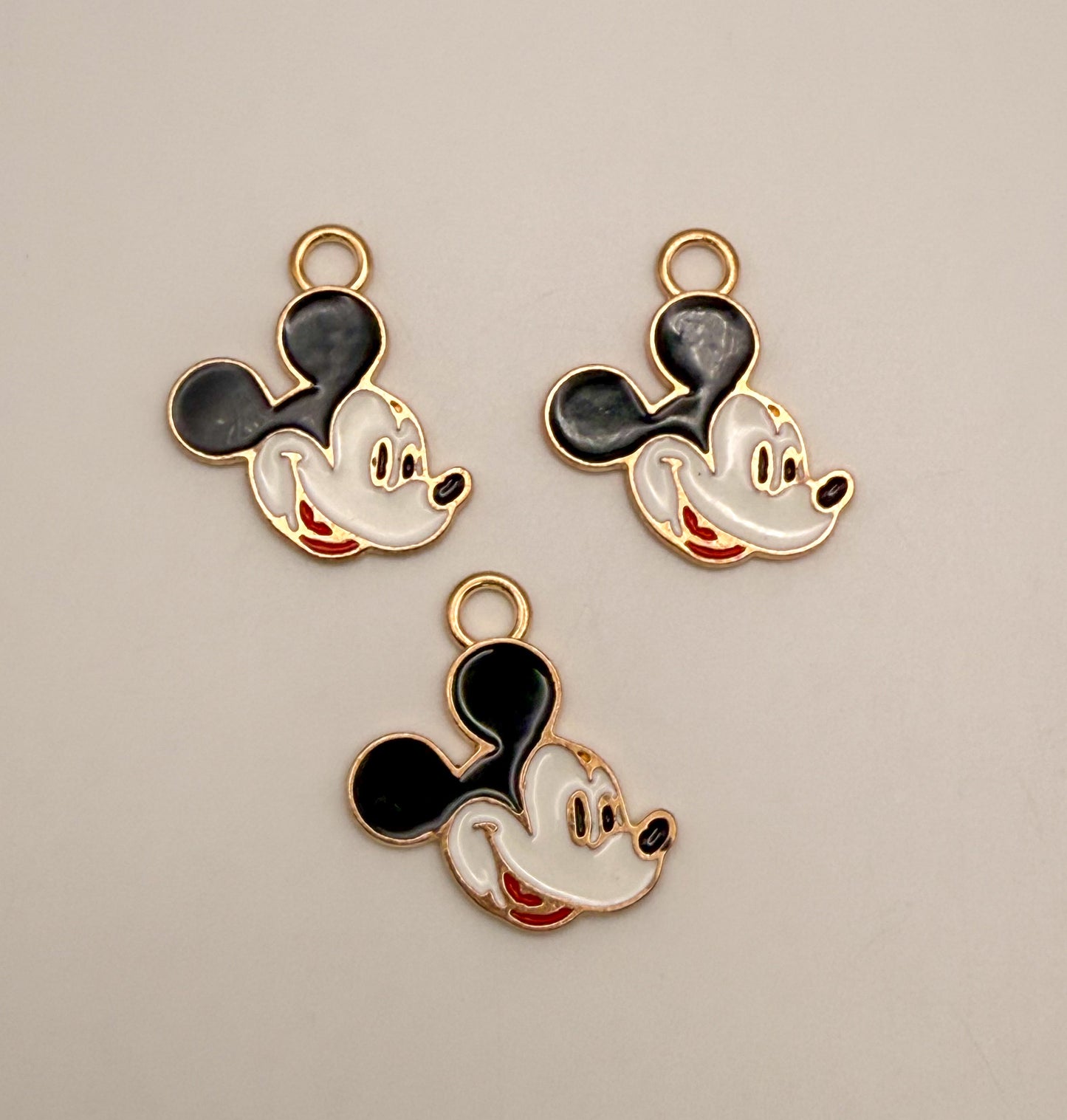 Mickey Head & Mickey Hand DIY Gold Metal Charms