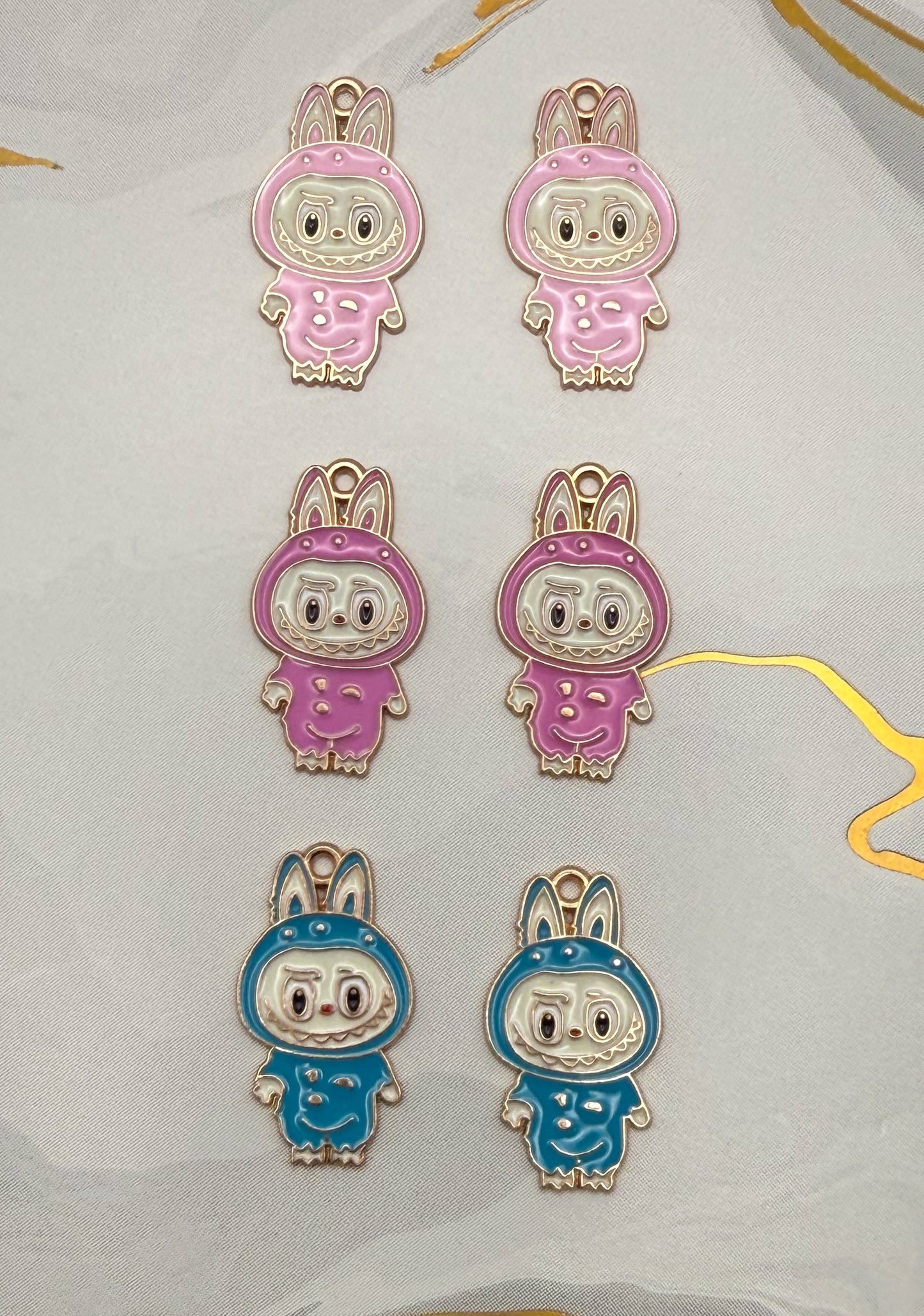 Labubu Colorful DIY Gold Metal Charms