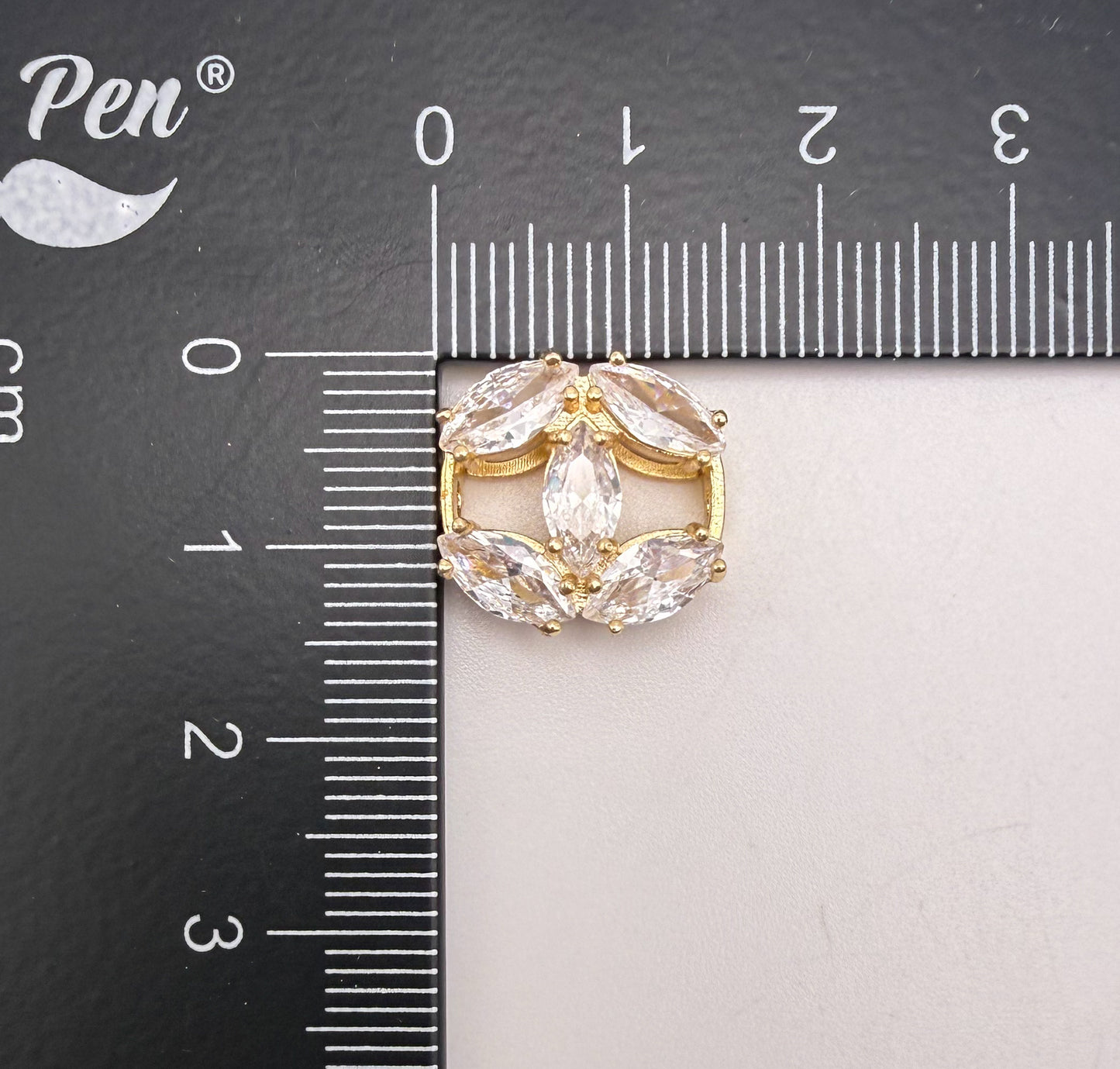Big CC Rhinestone Gold or Silver Spacer Metal Charm Bead for DIY Jewelry Making
