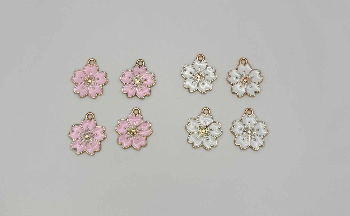 Gold Sakura Flower DIY Metal Charms