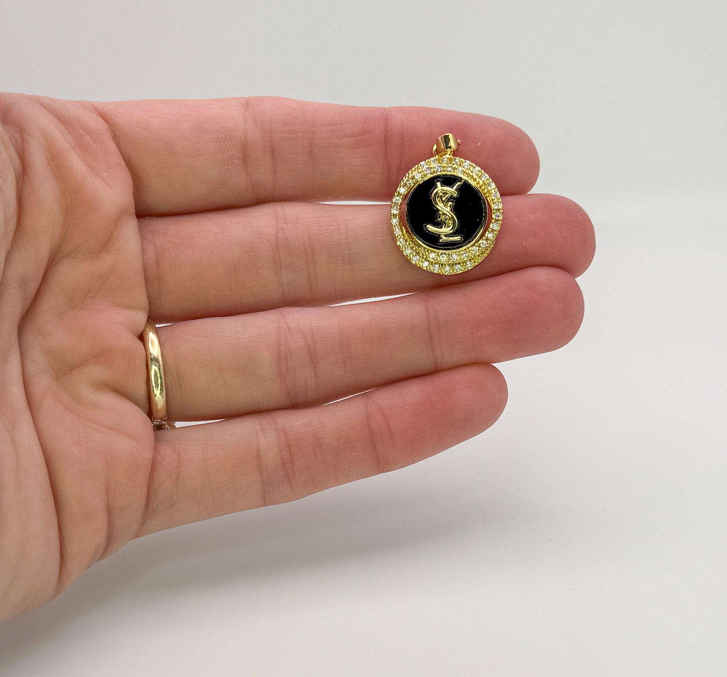 High Quality YSL Designer Gold DIY Charm Pendant