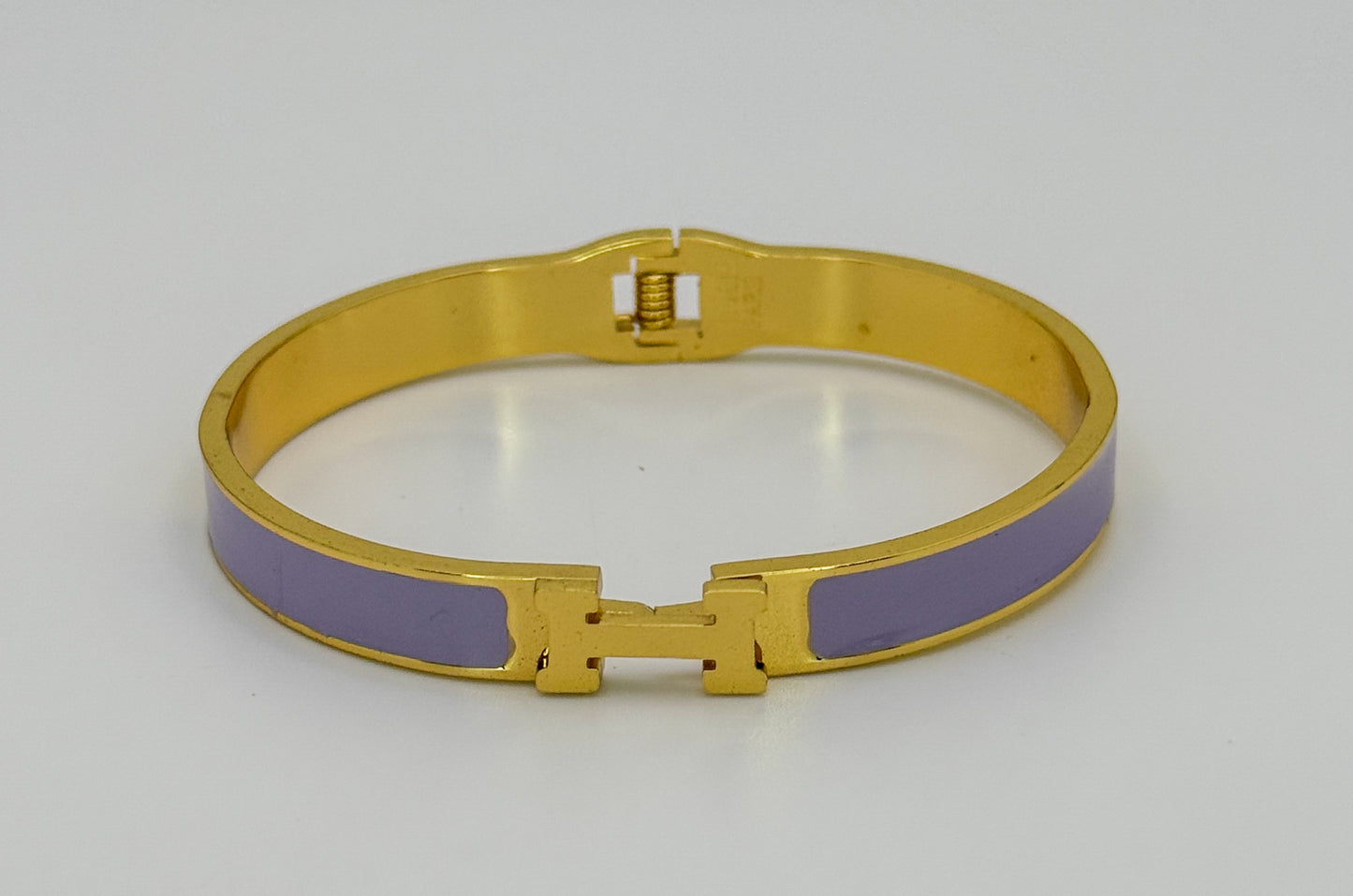 Hermes Designer Gold Stainless Steel Bangle Bracelet