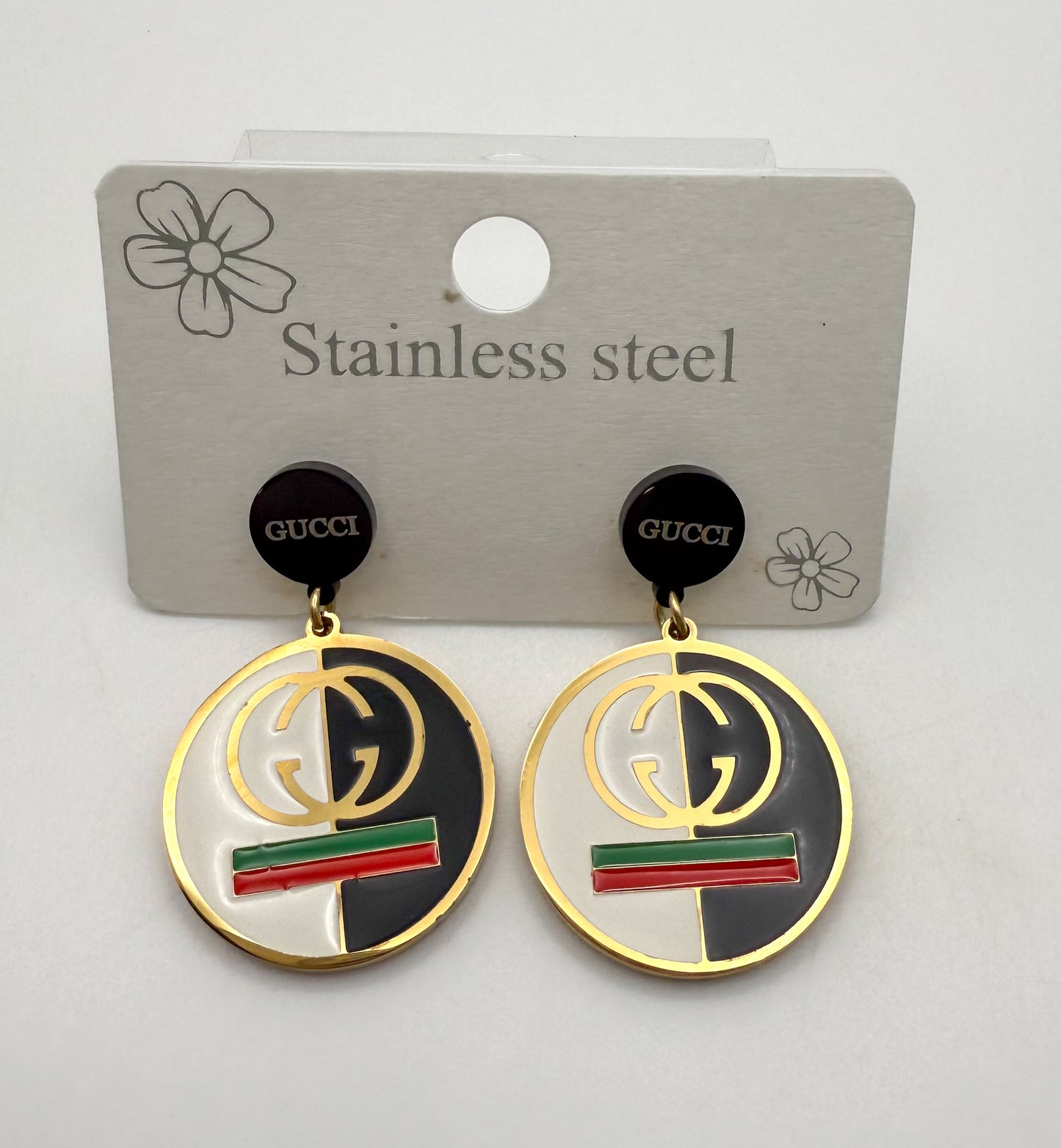 GG Designer Gold Stud Earrings