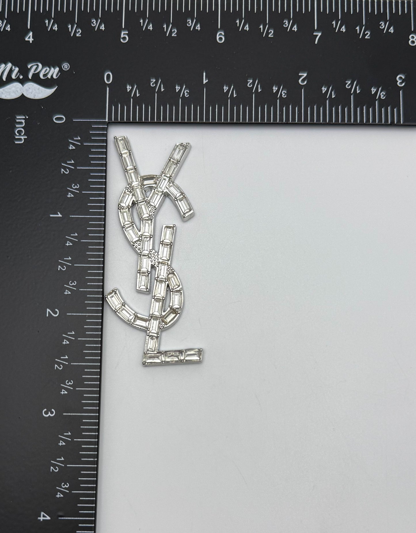 Silver Big Size Crystal Clear YSL & Dior DIY Metal Charms