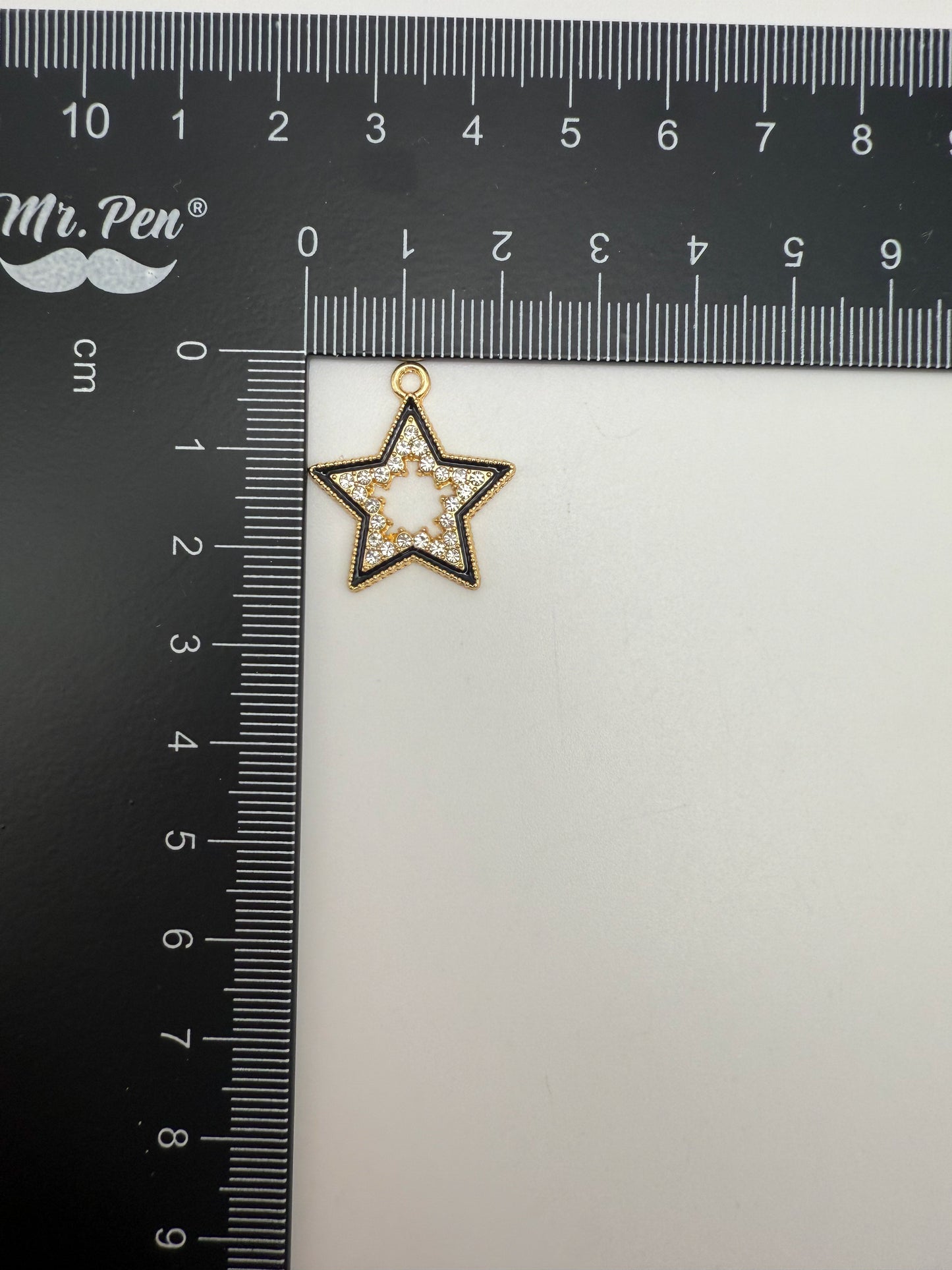 Gold & Black Bling Star DIY Charms