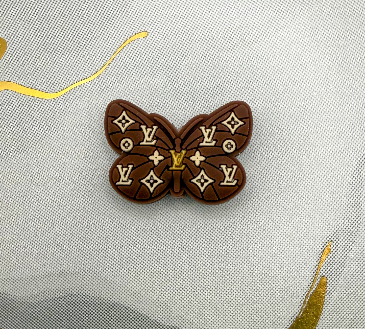 LV Designer Silicone Butterfly DIY Pen Focal Beads