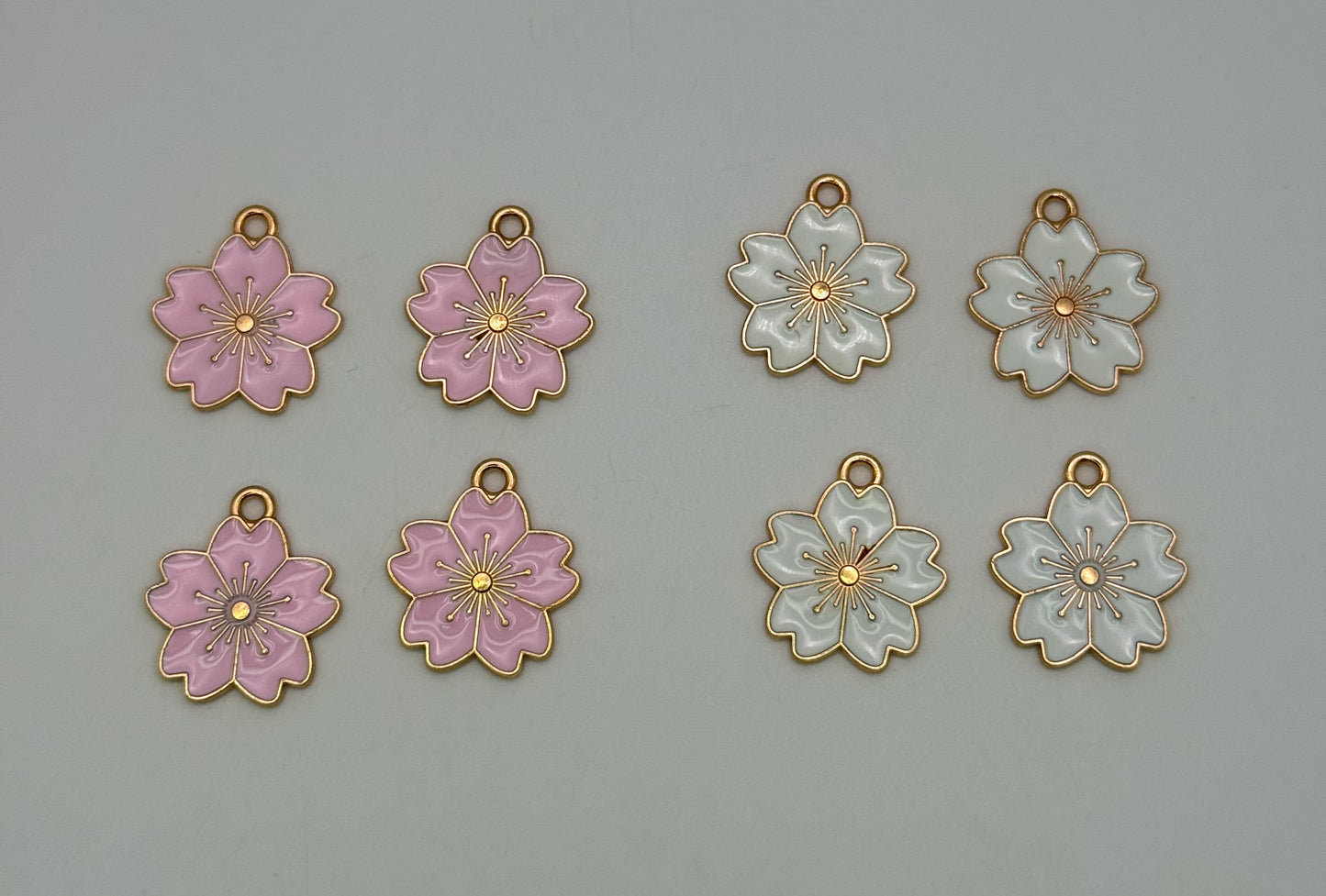 Gold Sakura Flower DIY Metal Charms