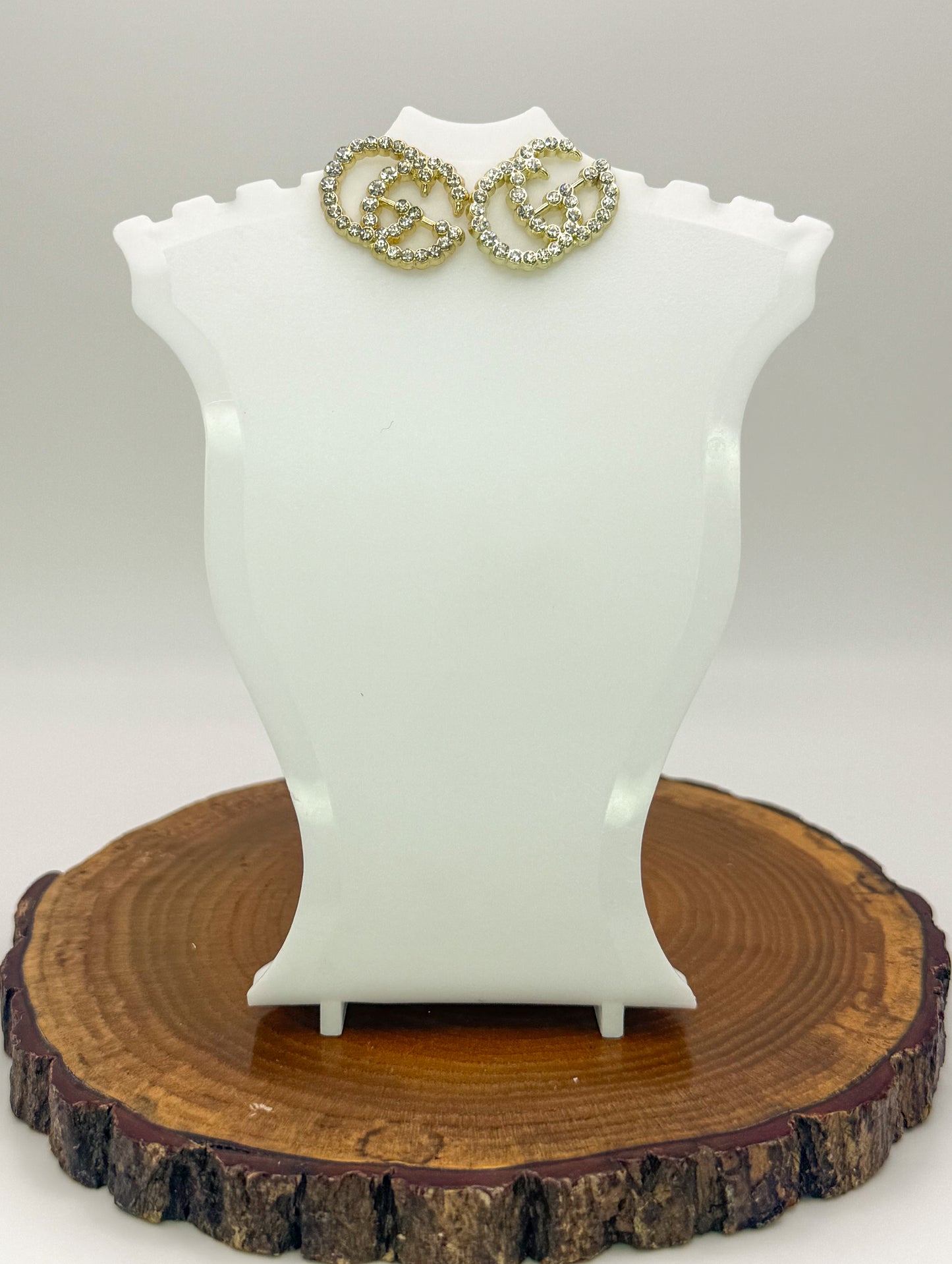 Gold GG Designer Brand Stud Earrings