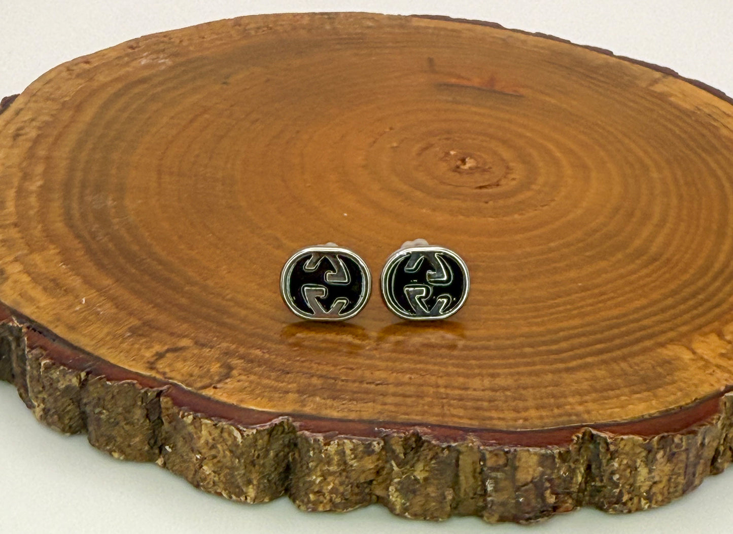 Silver GG Designer Stud Earrings
