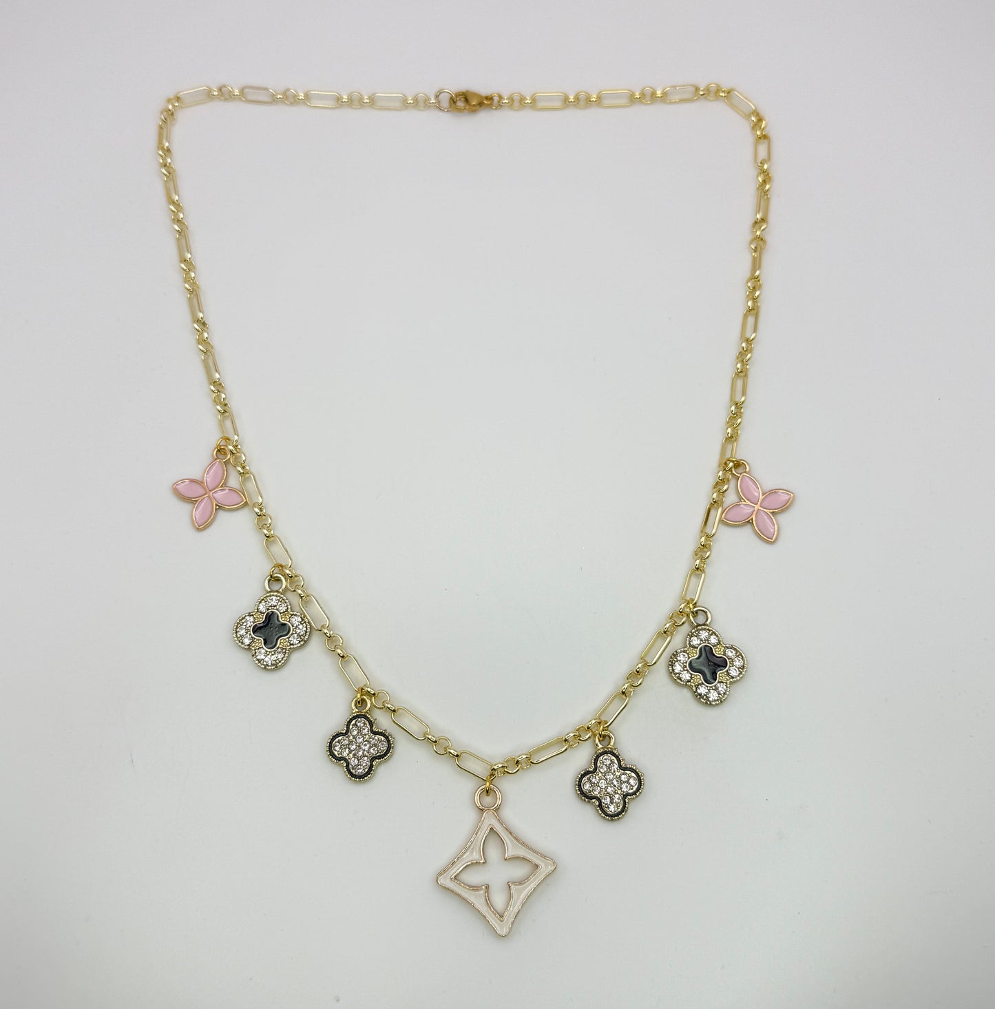 LV Clover Gold Charm Necklace