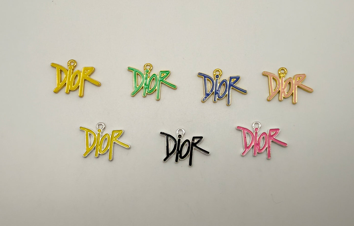 Colorful Enameled Dior Designer Metal Charms