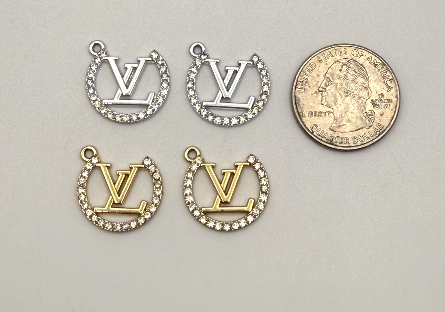 LV Designer Open Circle Gold and Silver DIY Charms