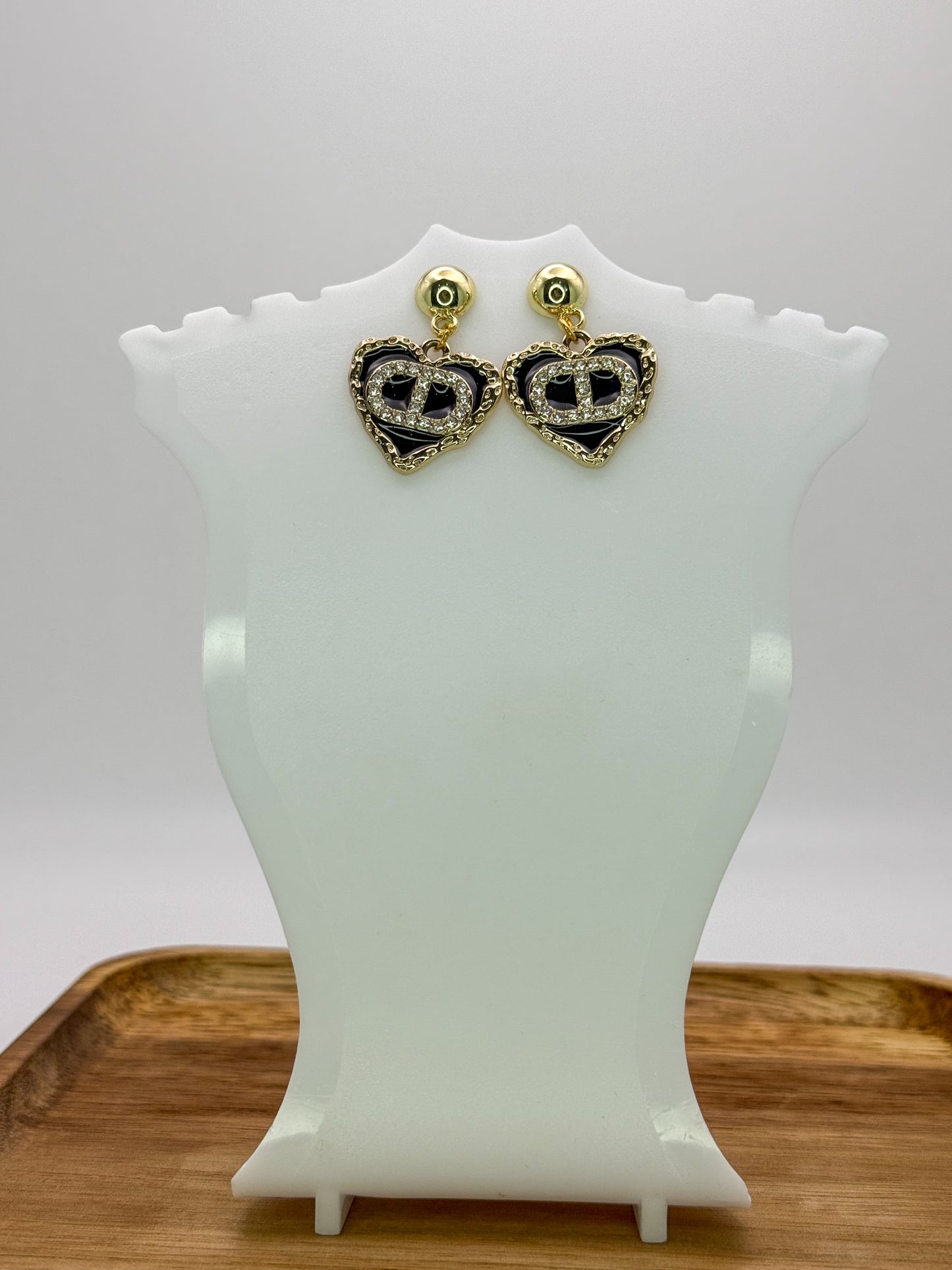 CD Dior Gold Stud Earrings