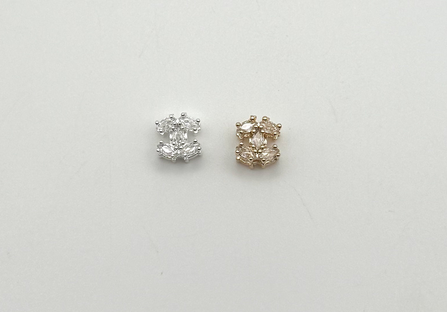 Mini CC Zircon Gold or Silver DIY Metal Spacer Charm Bead