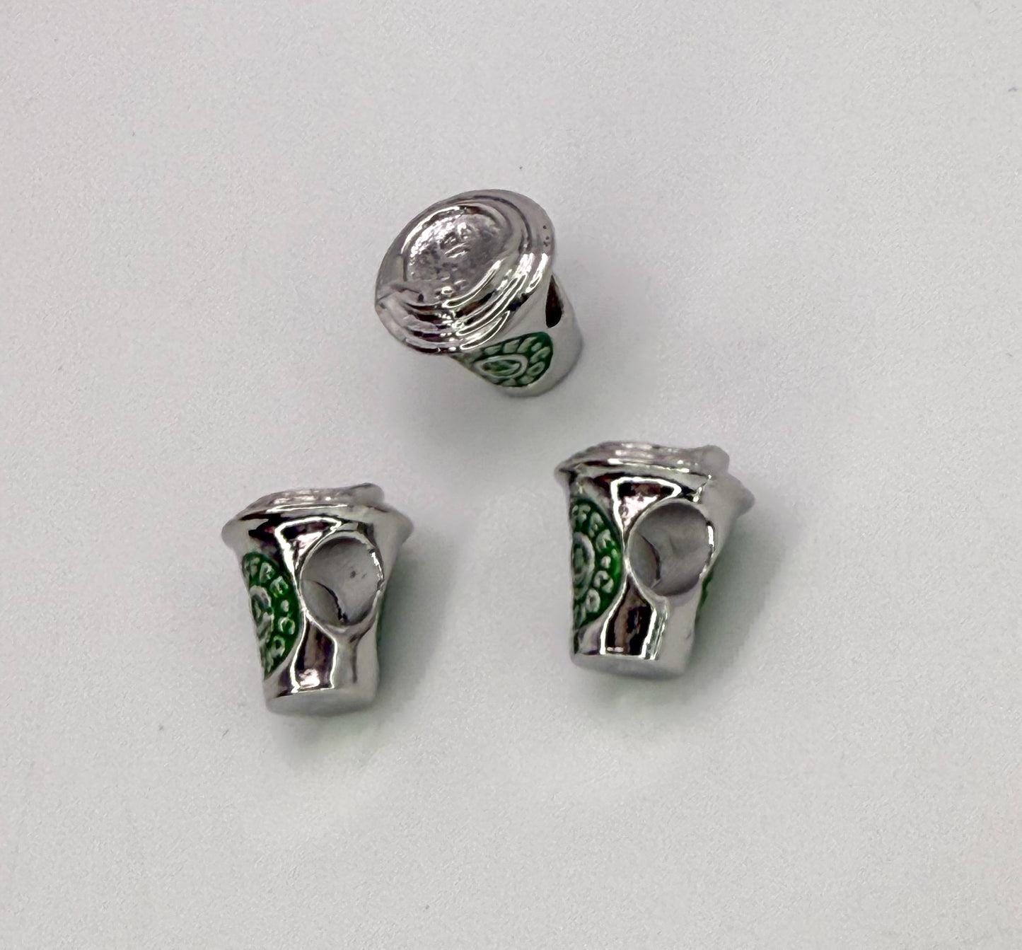 Silver Charm Bracelet DIY Charms-Coffee, Heart & Wings