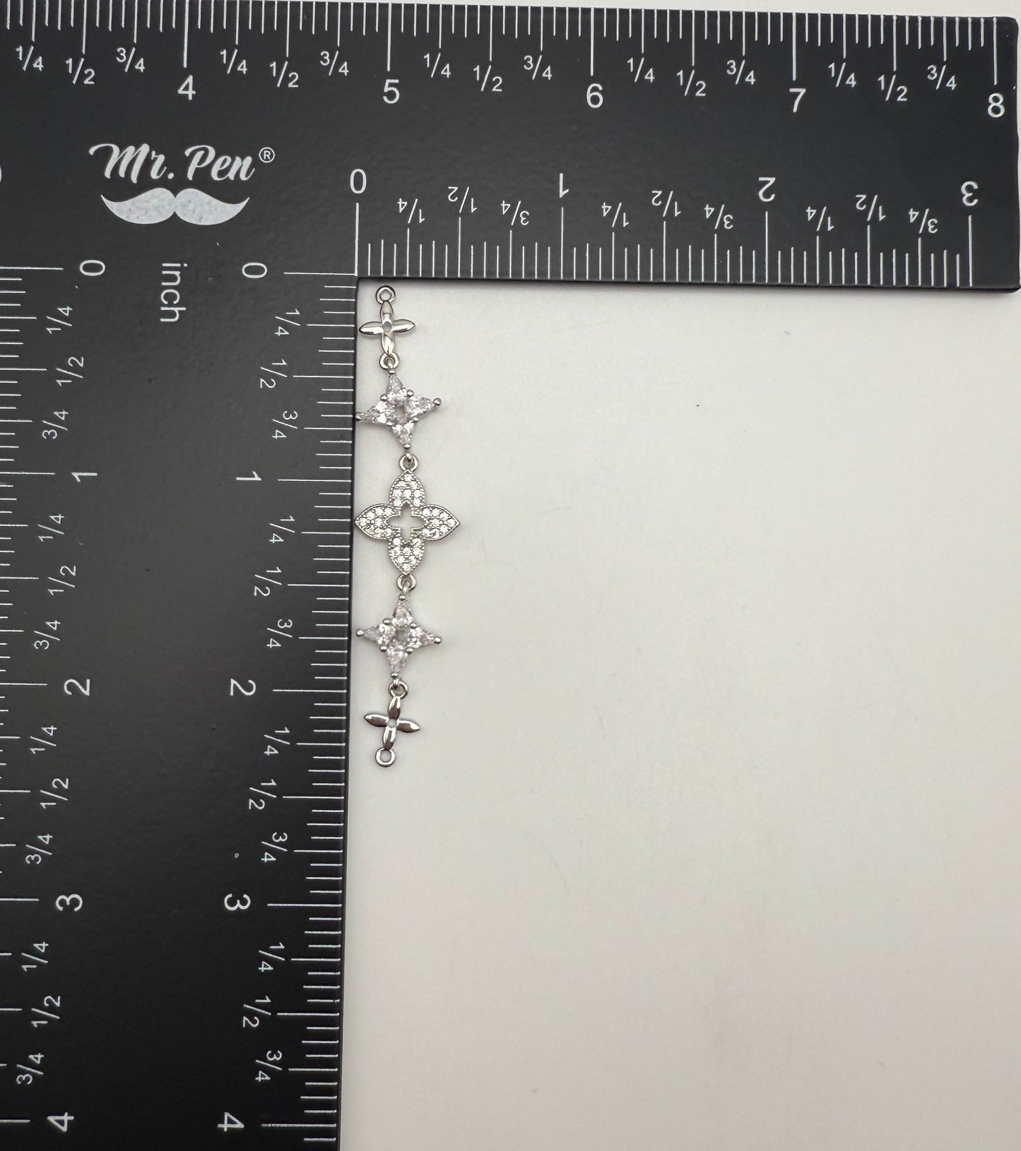 Zircon Covered Clover Designed Connector Charm for DIY Jewelry Making