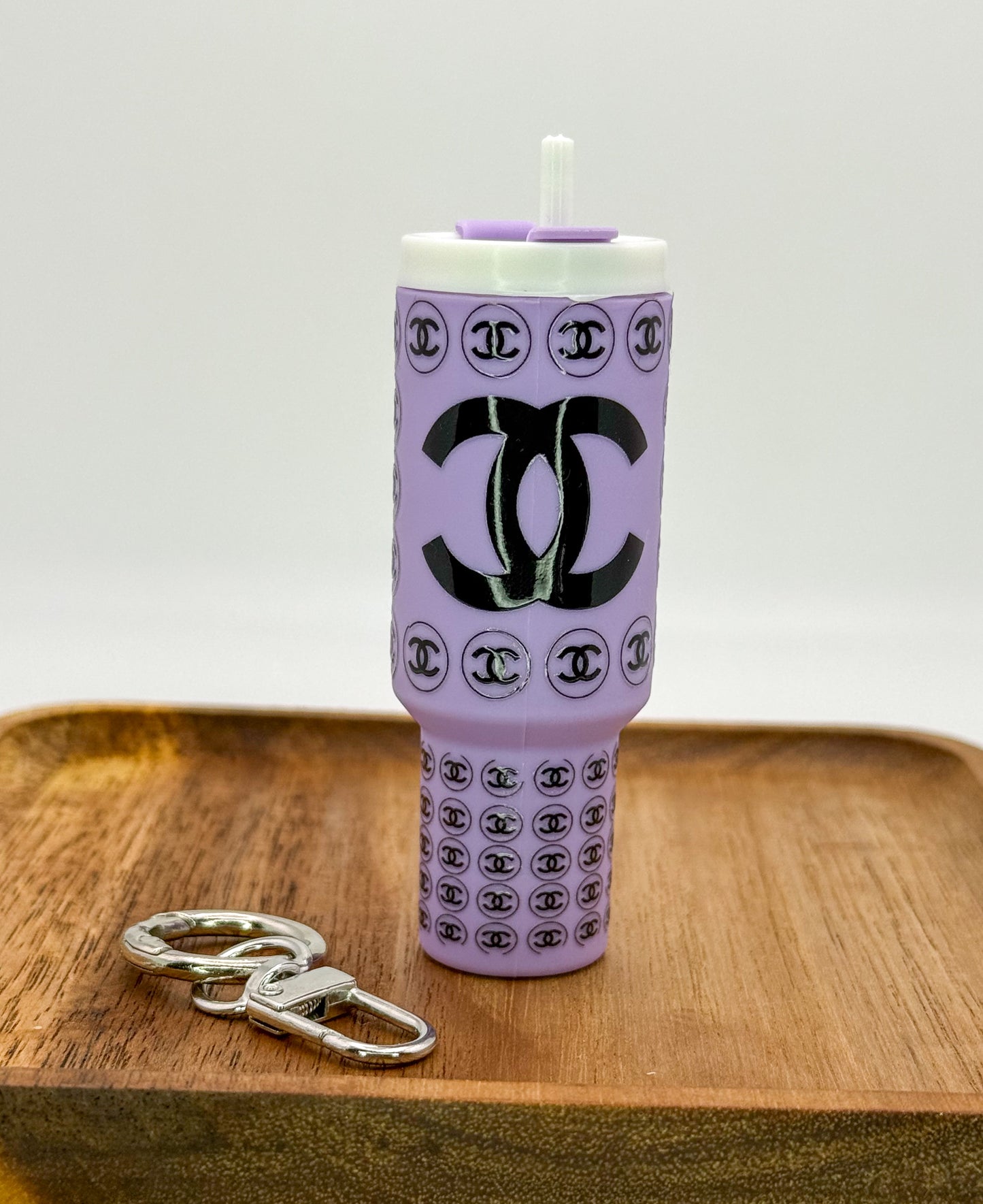 Designer Lipstick Holder Tumbler Cup Key Chain- LV, CC