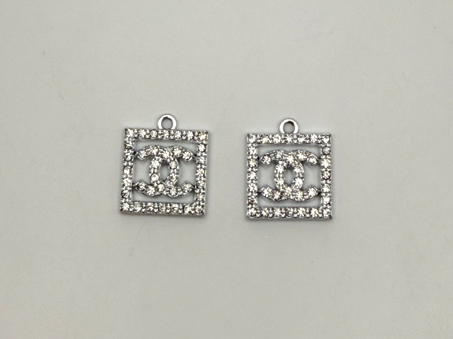 CC Designer Gold and Silver Square DIY Charms