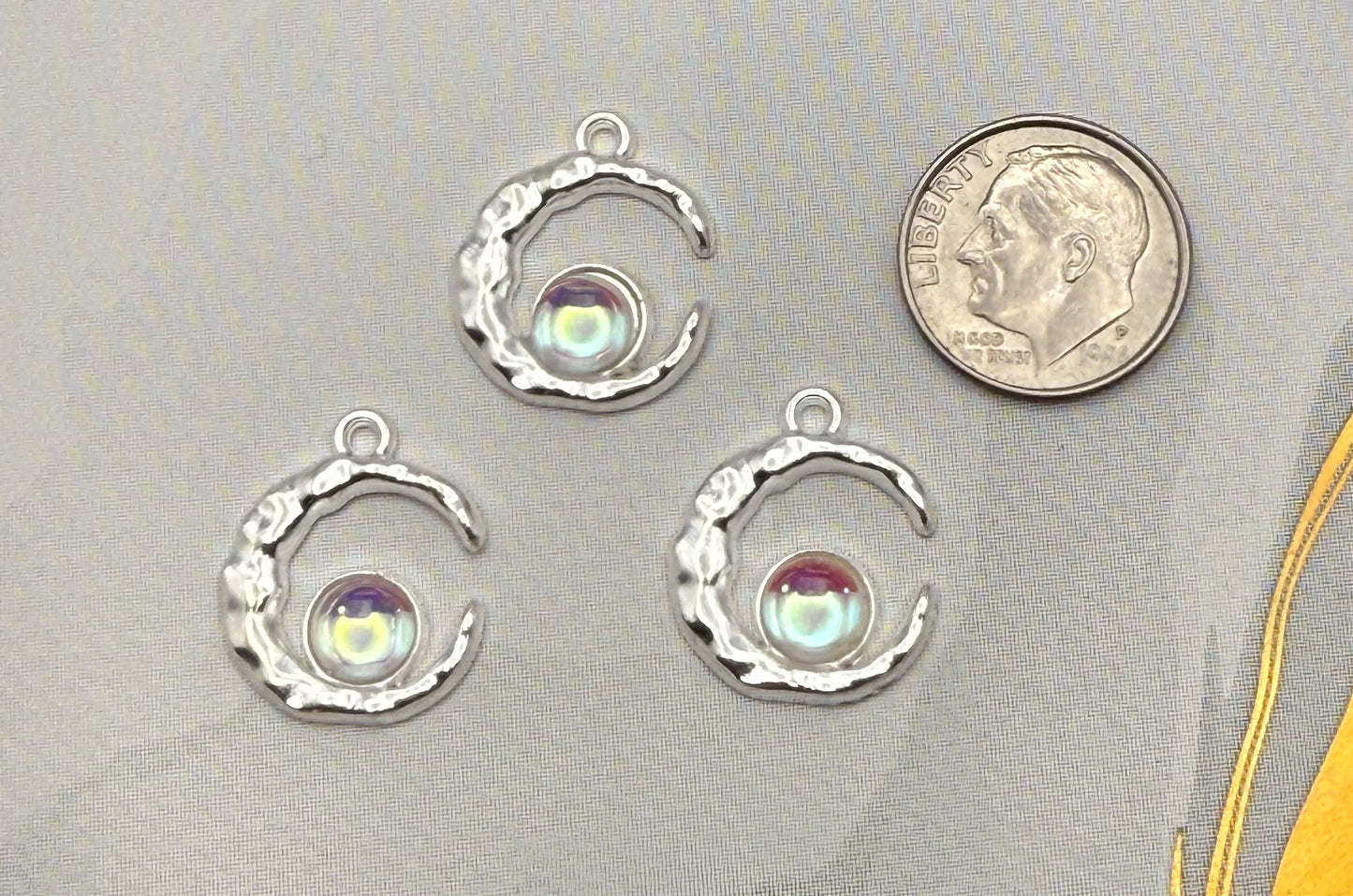 Silver Crescent Moon DIY Charm