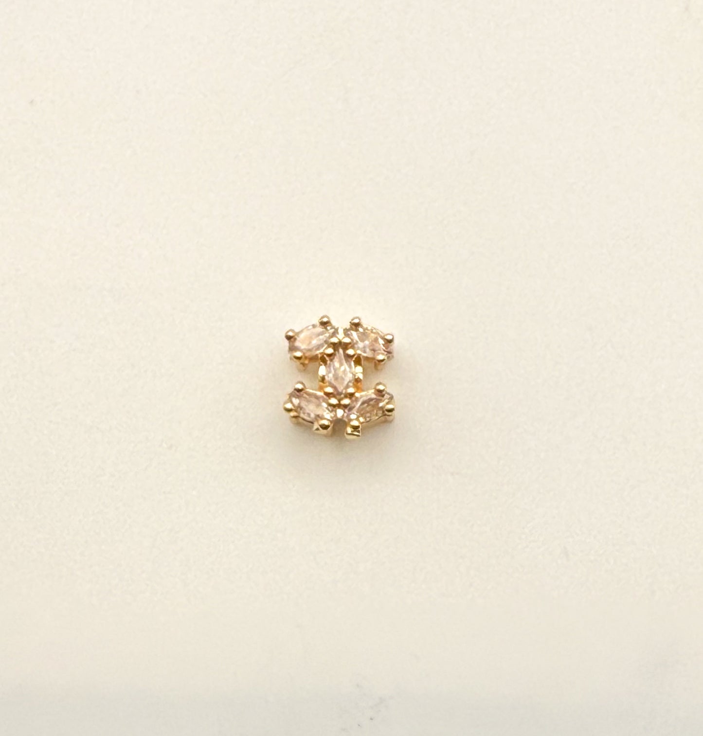Mini CC Zircon Gold or Silver DIY Metal Spacer Charm Bead
