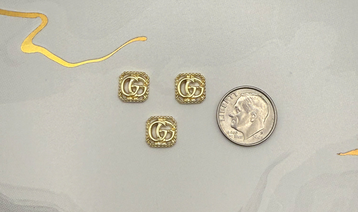 Gold Designer Mini Metal DIY Nail Charm